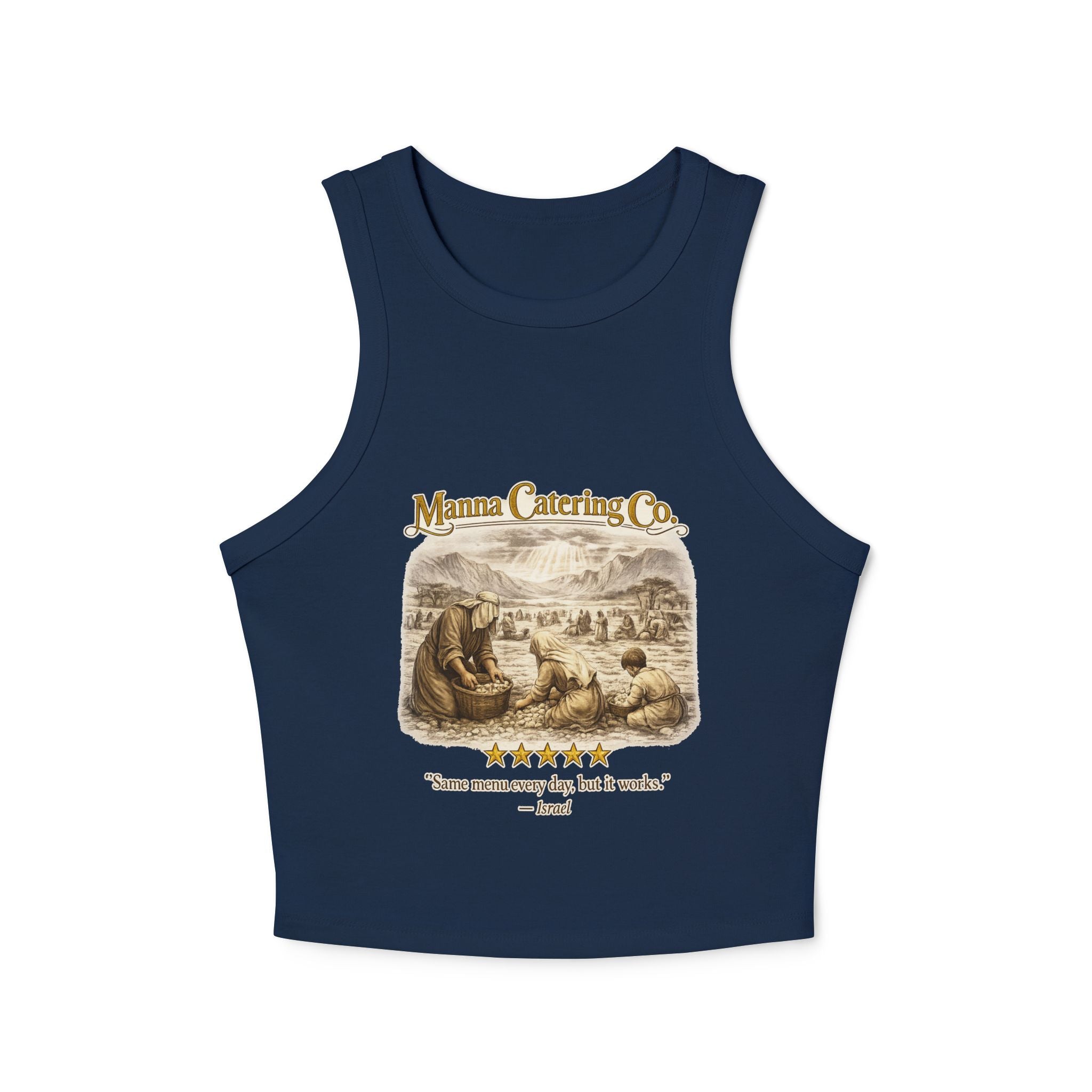 Manna Review Women's Racer Tank - Vintage Logo Five-Star Faith Series