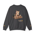 Faith Cozy Cat Crewneck Sweatshirt – Candlelight Cat Faith Sweatshirt | Quiet Comfort Apparel