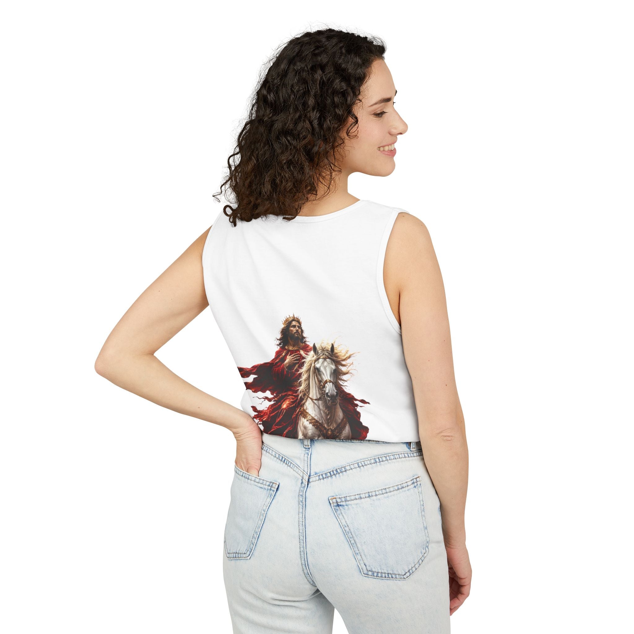 Jesus Second Coming Tank Top | Jesus on White Horse Christian Tank | Inspirational Faith Apparel