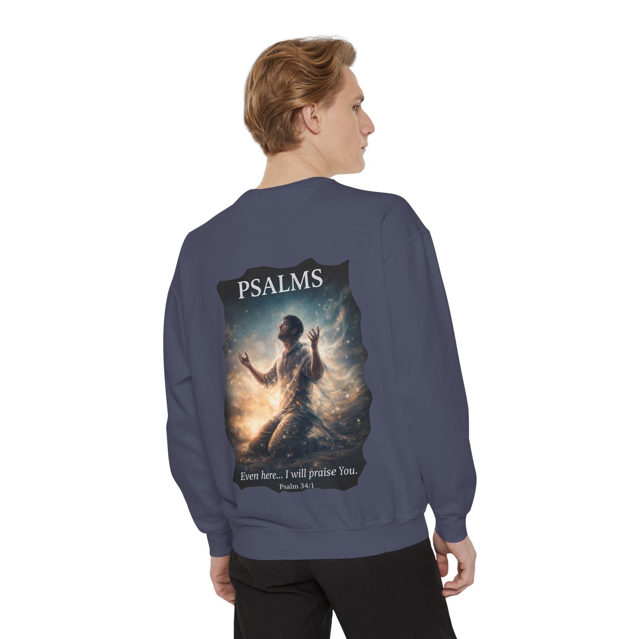 Psalm 34:1 Crewneck Sweatshirt | Inspirational Christian Graphic Sweatshirt | Faith Apparel