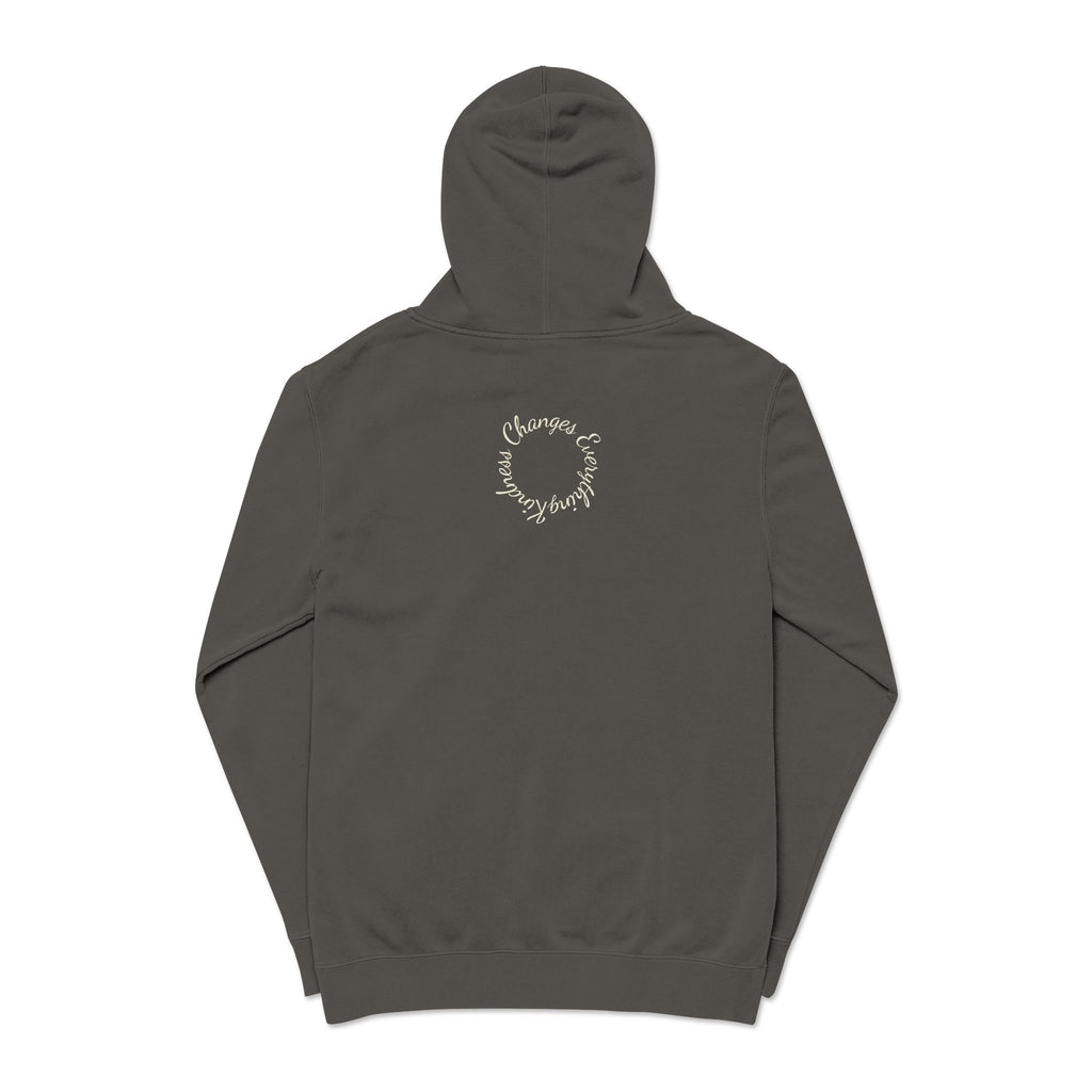 “We Are All Human” Pigment-Dyed Hoodie – Inclusive Comfort Pullover | Inspirational Minimalist Hoodie