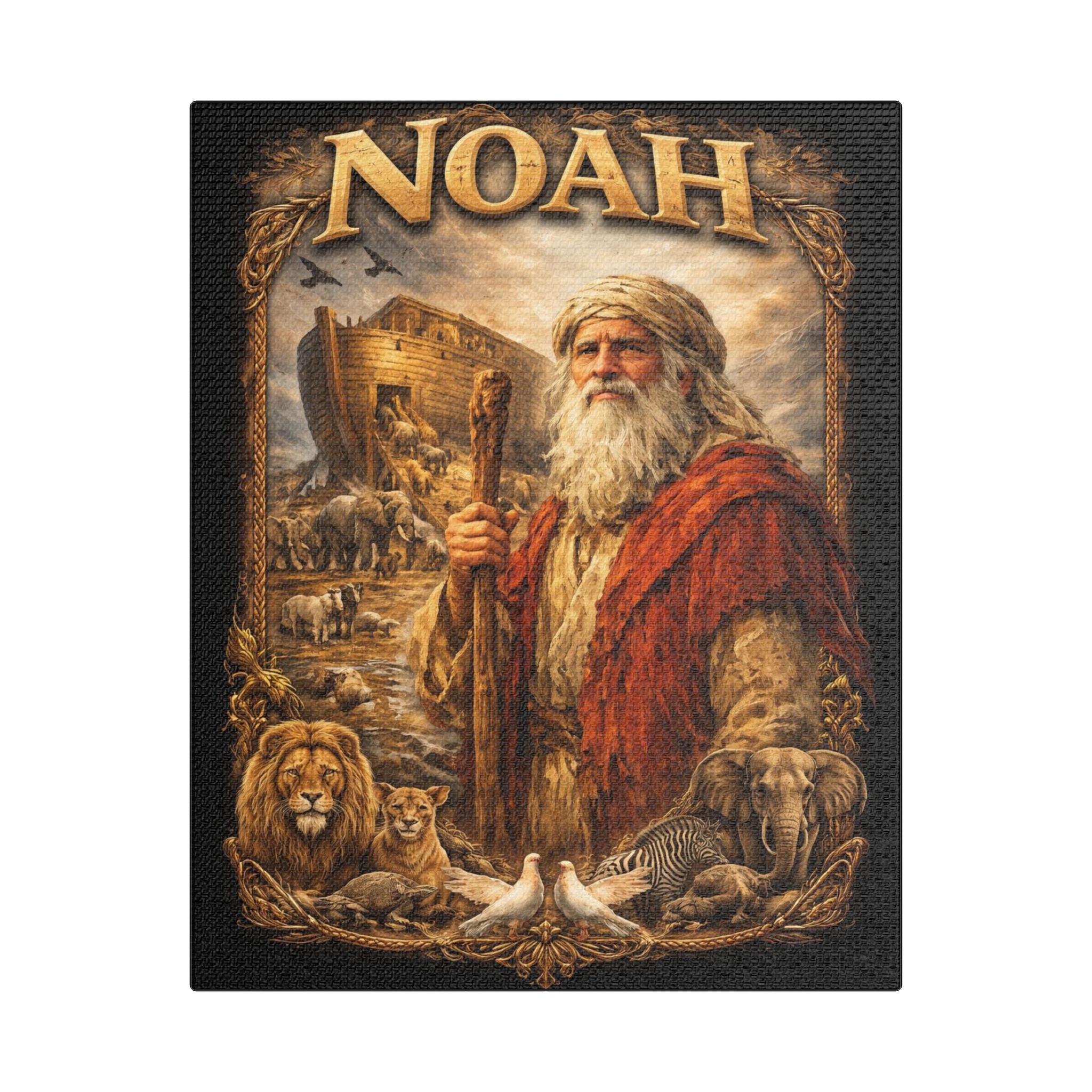 Noah's Ark Canvas — Playful Biblical Wall Art for Kids & Nursery
