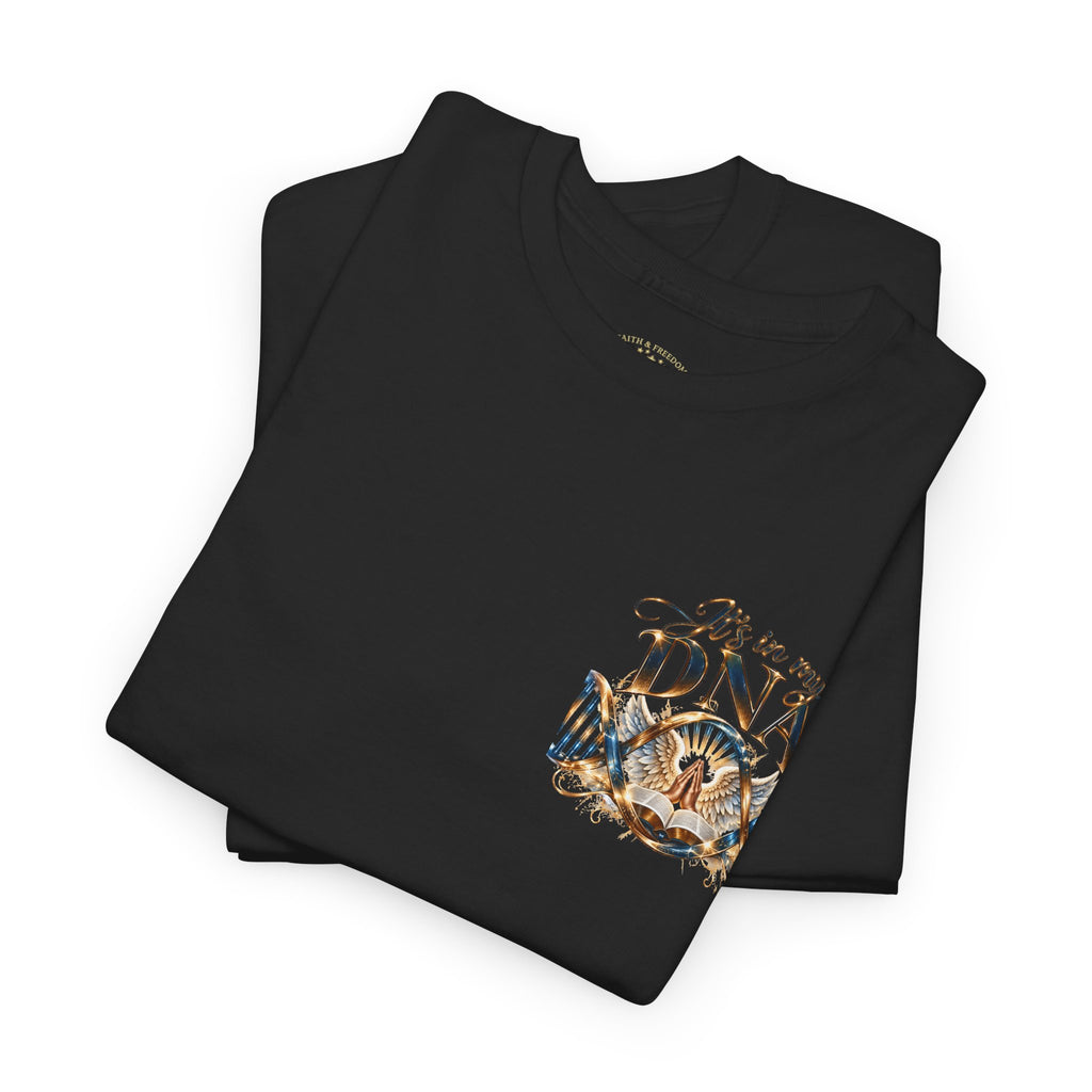 It's in My DNA Christian T-Shirt – Bible, Praying Hands & Angel Wings | Gildan Heavy Cotton Tee | Unisex