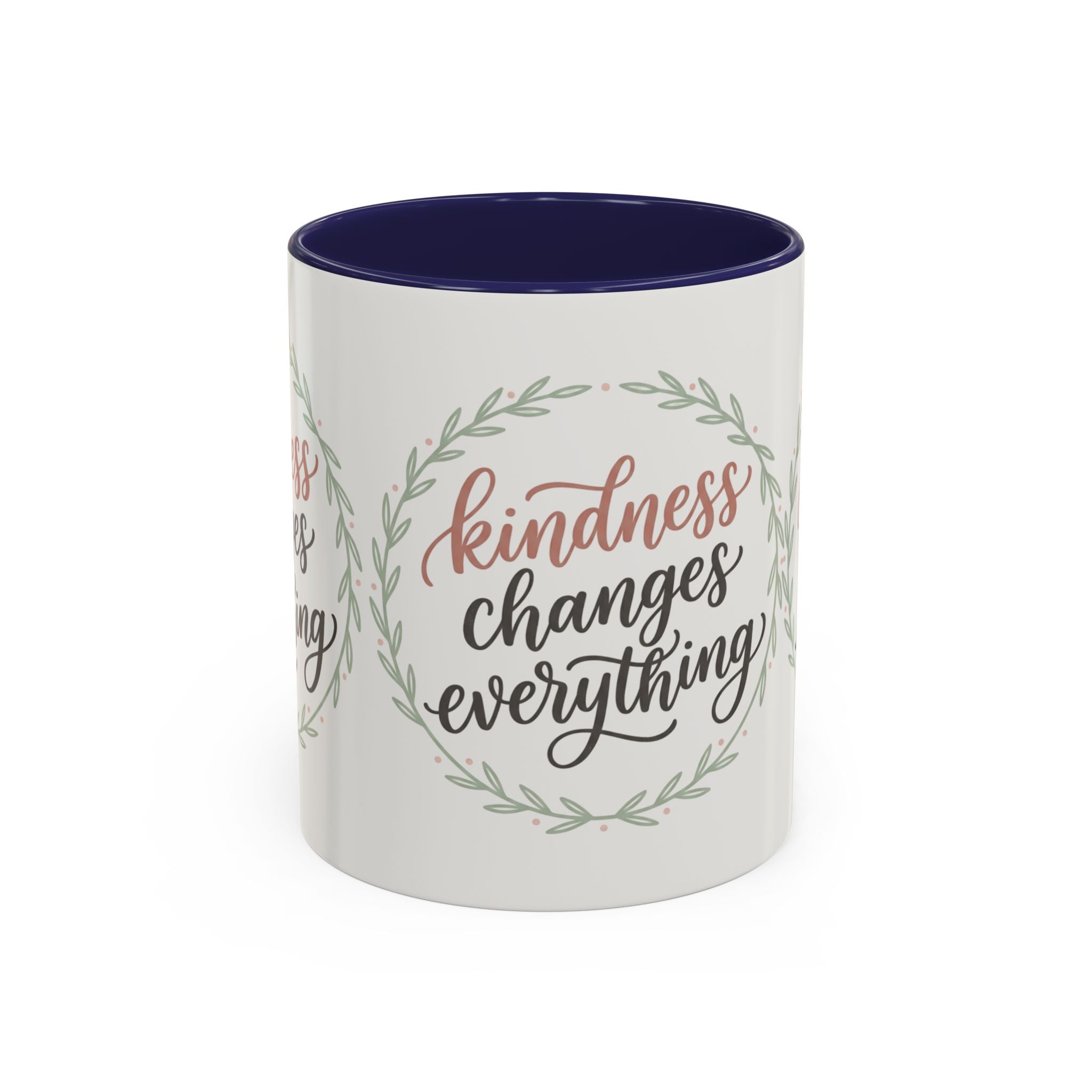 Kindness Changes Everything Accent Coffee Mug | Inspirational Ceramic Mug | Faith Freedom Creations