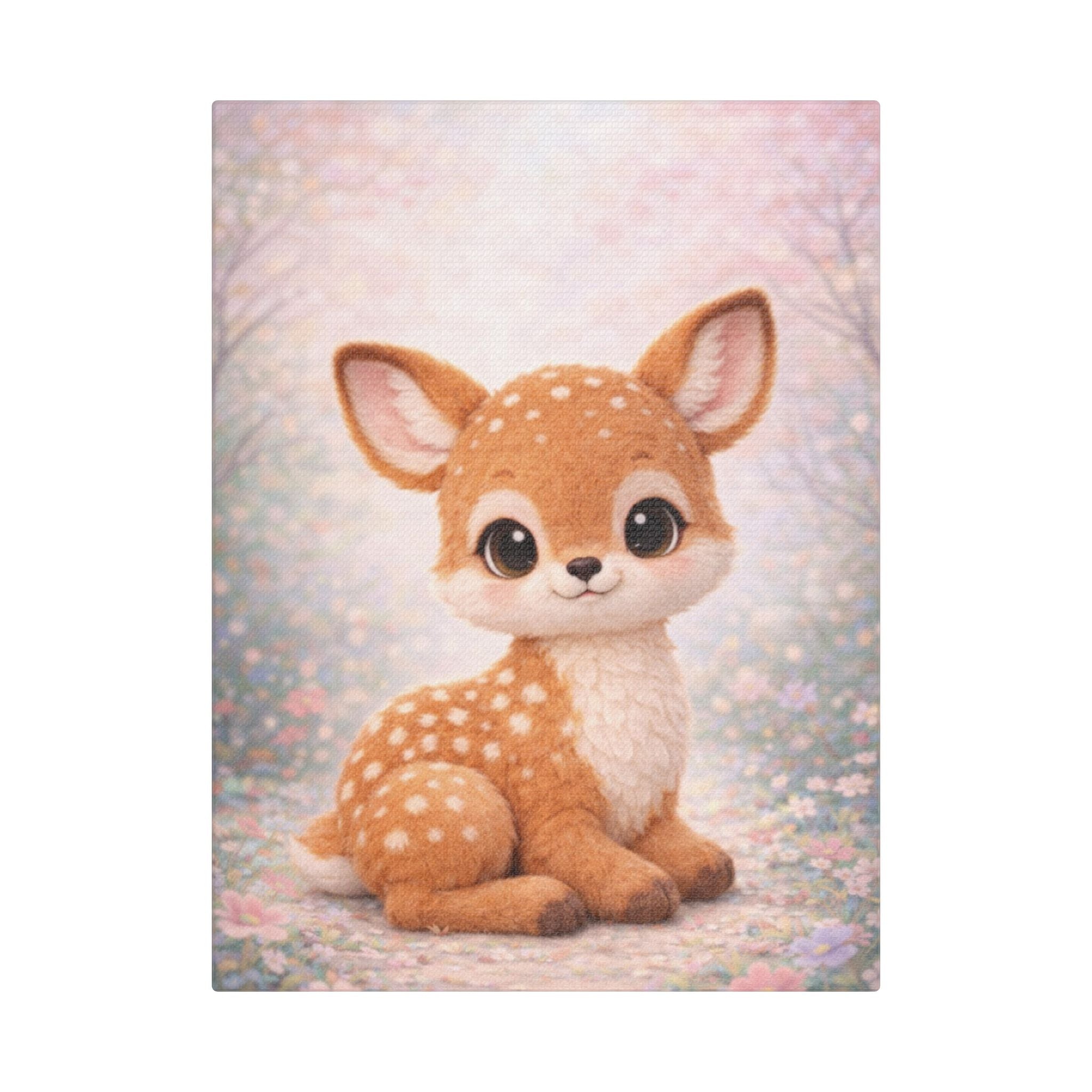 Woodland Fawn Canvas — Nursery Woodland Animal Wall Art