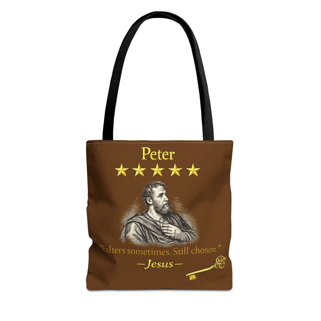 Peter – Tote Bag | “Falters Sometimes. Still Chosen.” Faith Graphic – Five-Star Faith Series