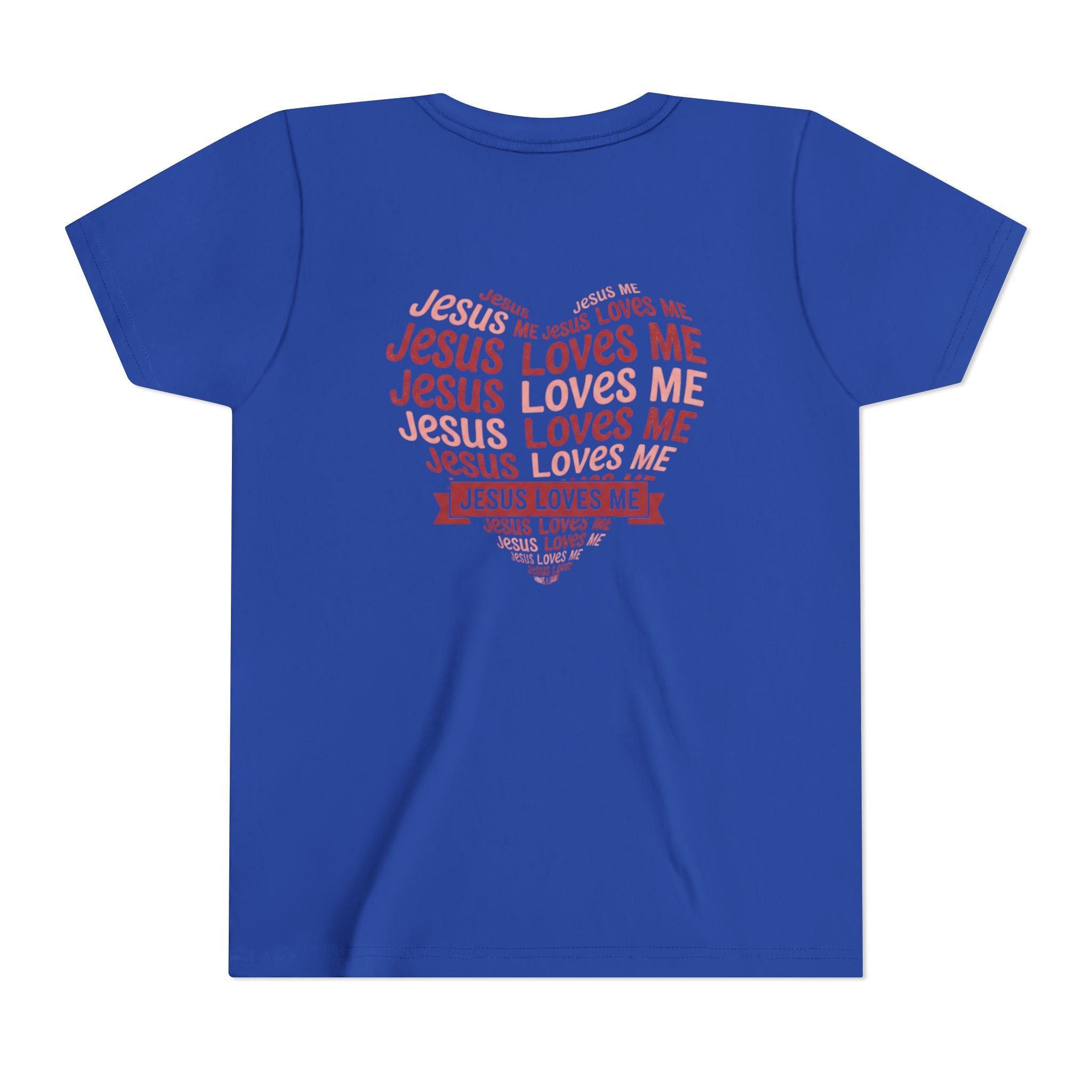 Jesus Loves Me Youth T-Shirt – Heart Word Cloud Christian Kids Tee | Faith Inspired Youth Shirt