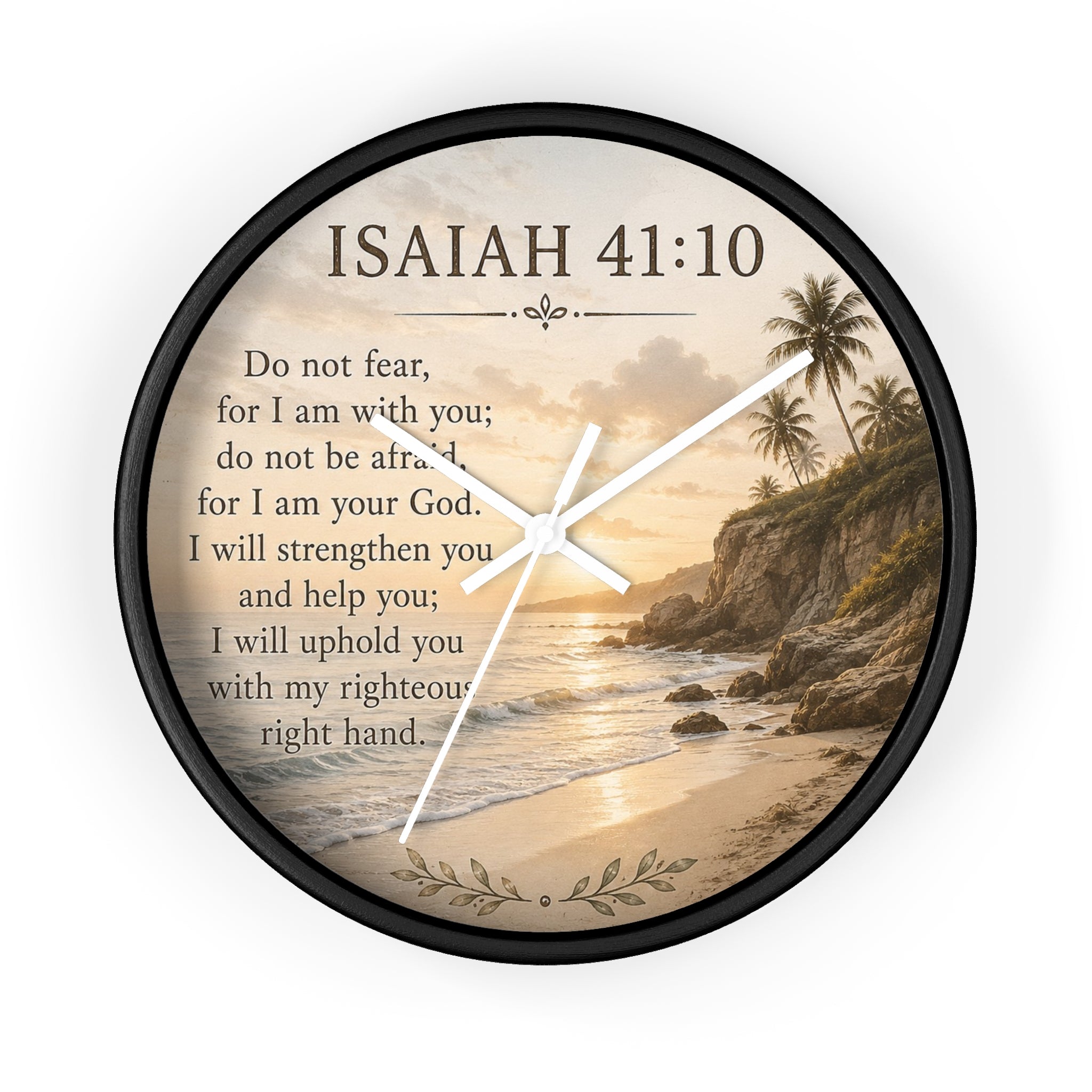 Isaiah 41:10 Wall Clock | Inspirational Christian Scripture Clock | Faith Home Decor