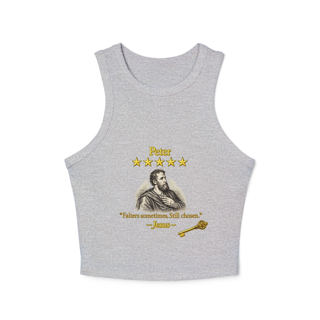 Peter – Racer Tank | “Loving Review by Jesus” 5-Star Graphic – Five-Star Faith Series