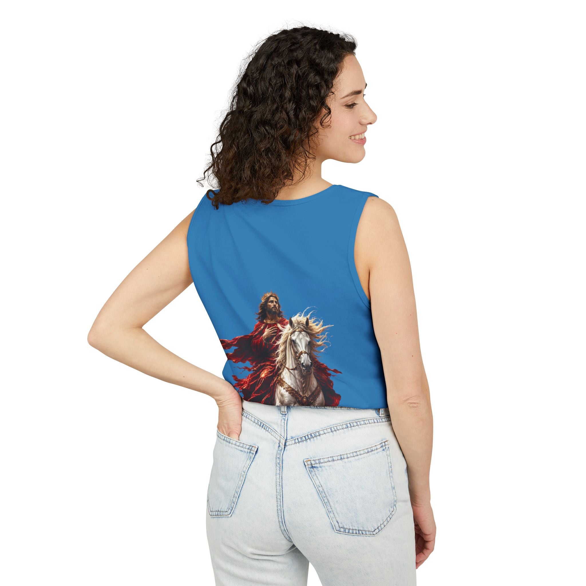 Jesus Second Coming Tank Top | Jesus on White Horse Christian Tank | Inspirational Faith Apparel