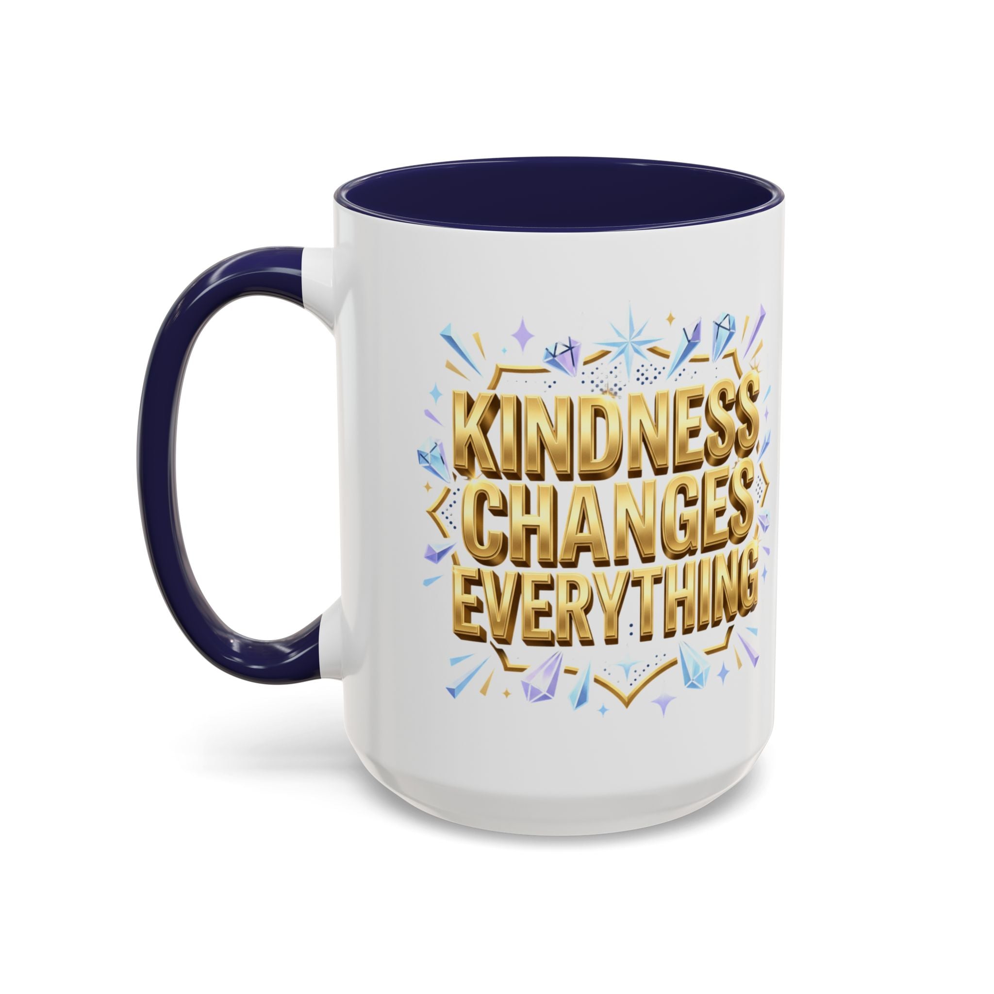 Gold-Kindness Changes Everything Coffee Mug | Inspirational Gold Script Mug | Faith Freedom Creations