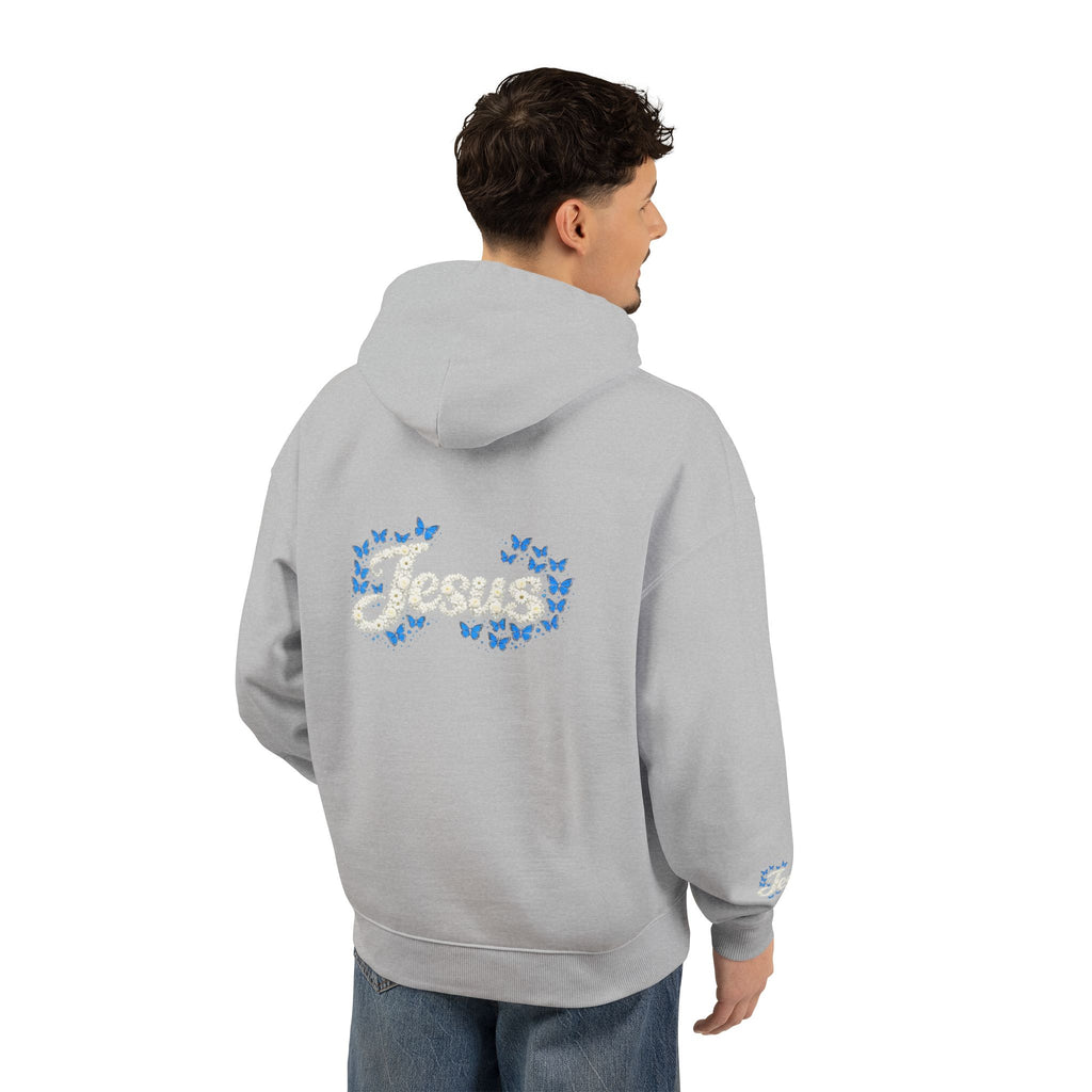 Jesus Floral Hoodie – Christian Faith Organic Pullover | Relaxed Fit Inspirational Hoodie