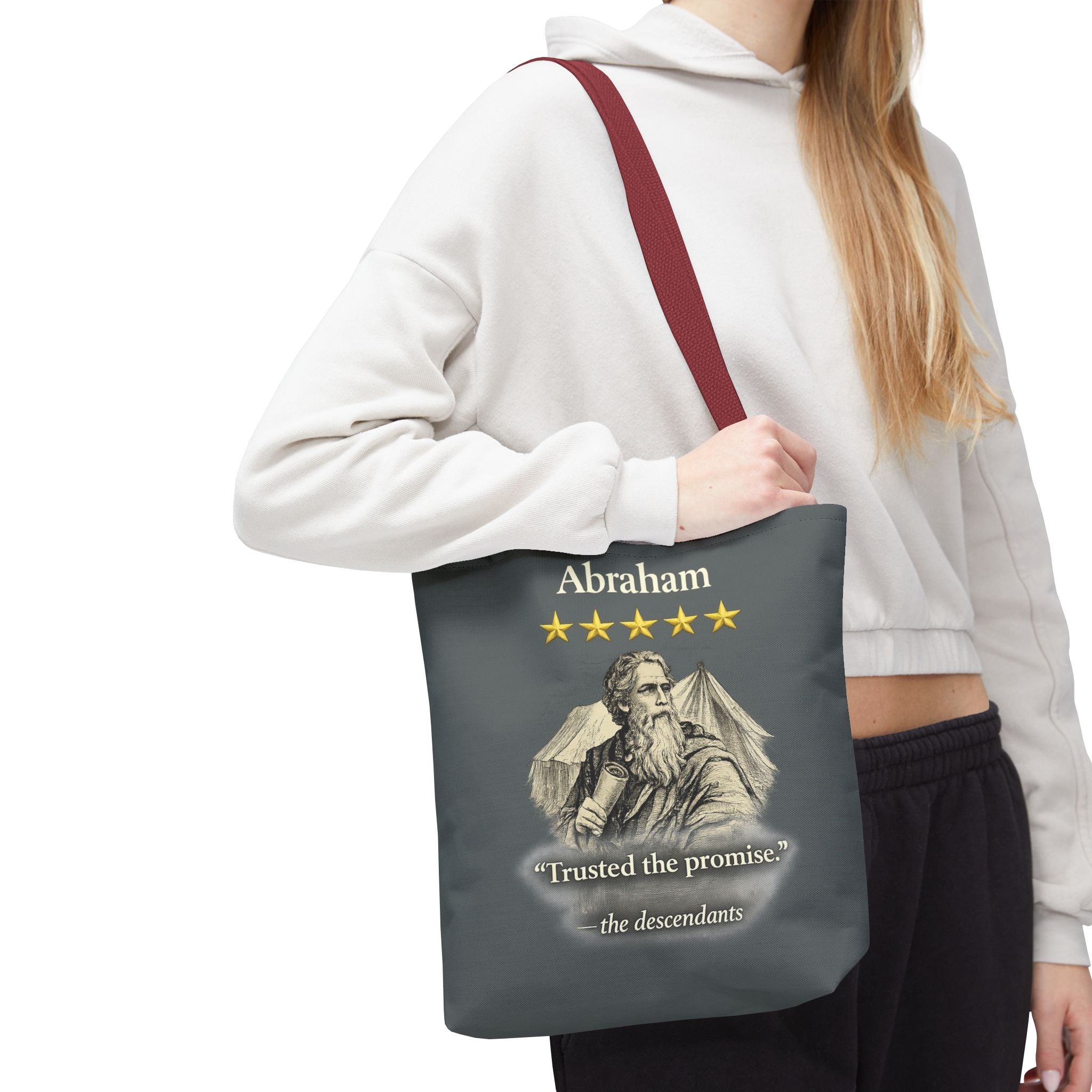 Abraham – Tote Bag | “Trusted the Promise” Patriarch Graphic – Five-Star Faith Series