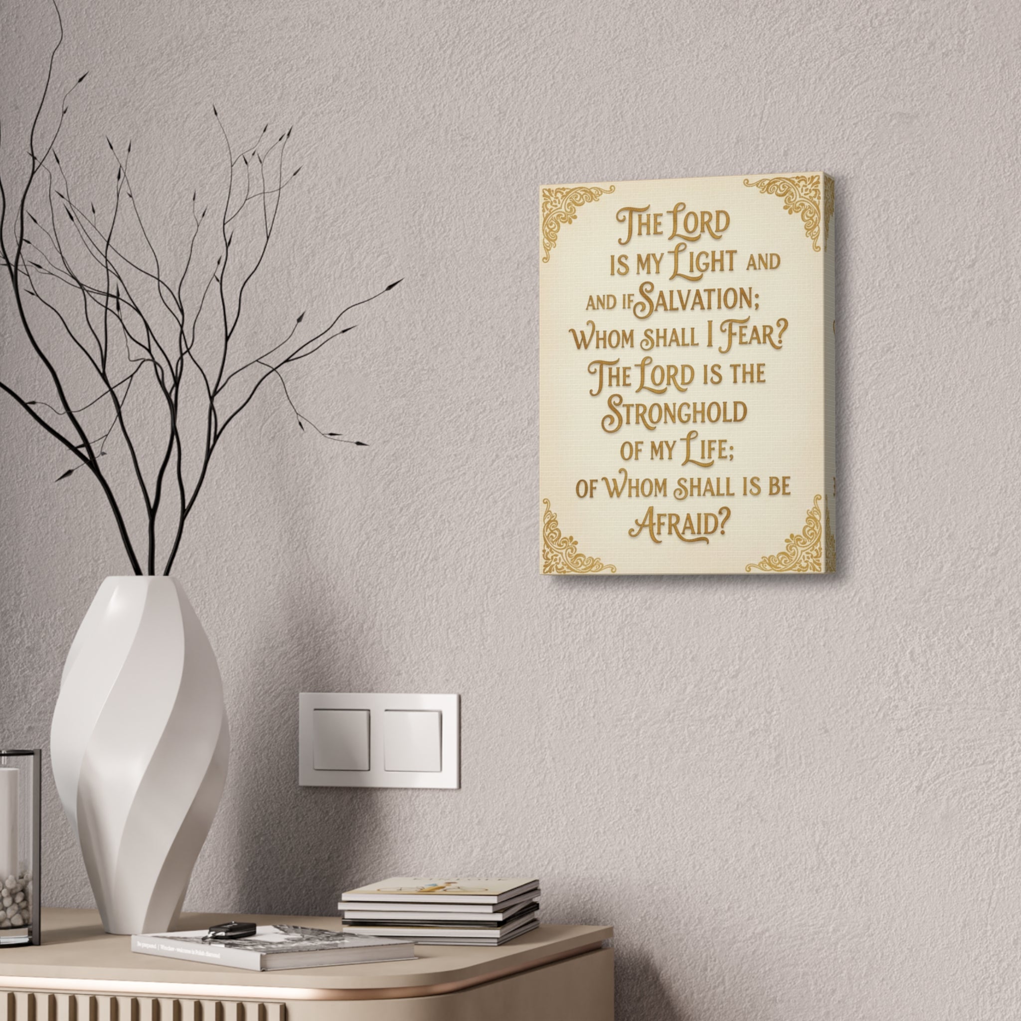 “The Lord Is My Light” Canvas Wall Art – Psalm 27 Scripture Print | Christian Inspirational Canvas