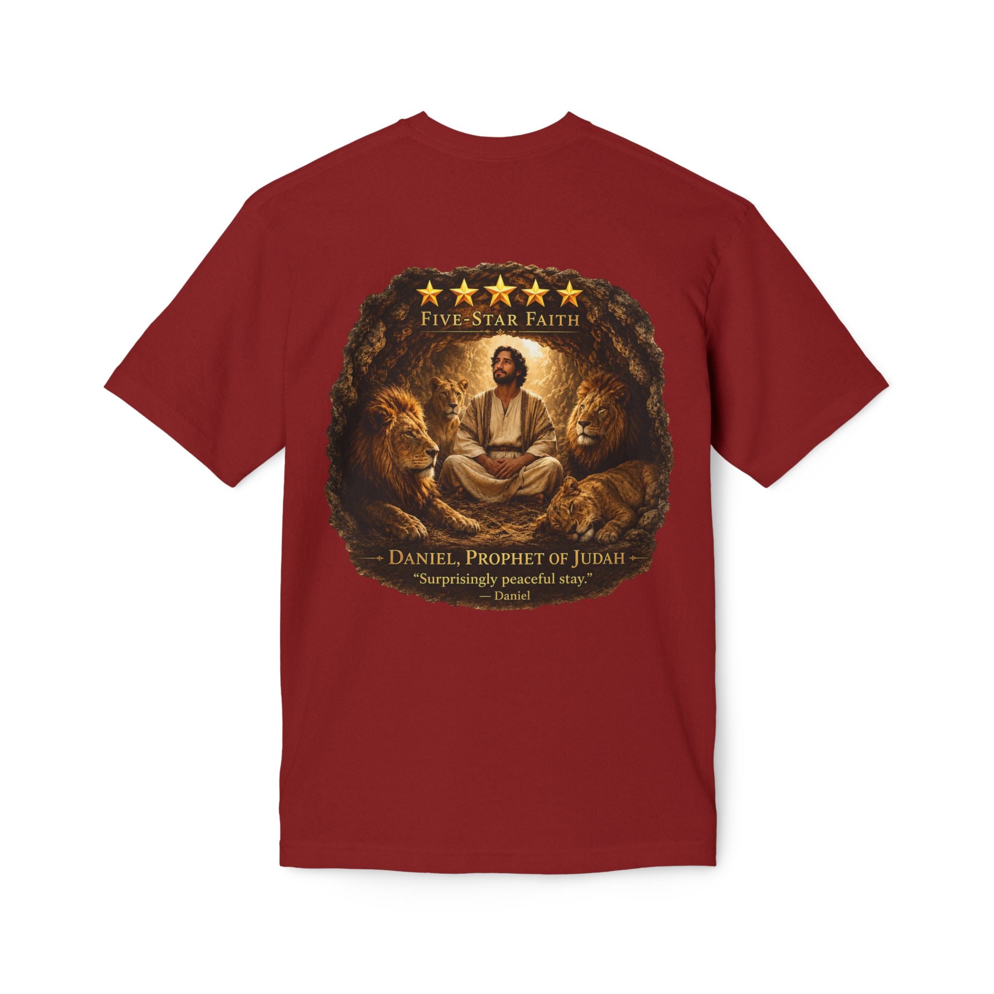Daniel Review "Stay" Christian T-Shirt — Faith-Based Lion Design