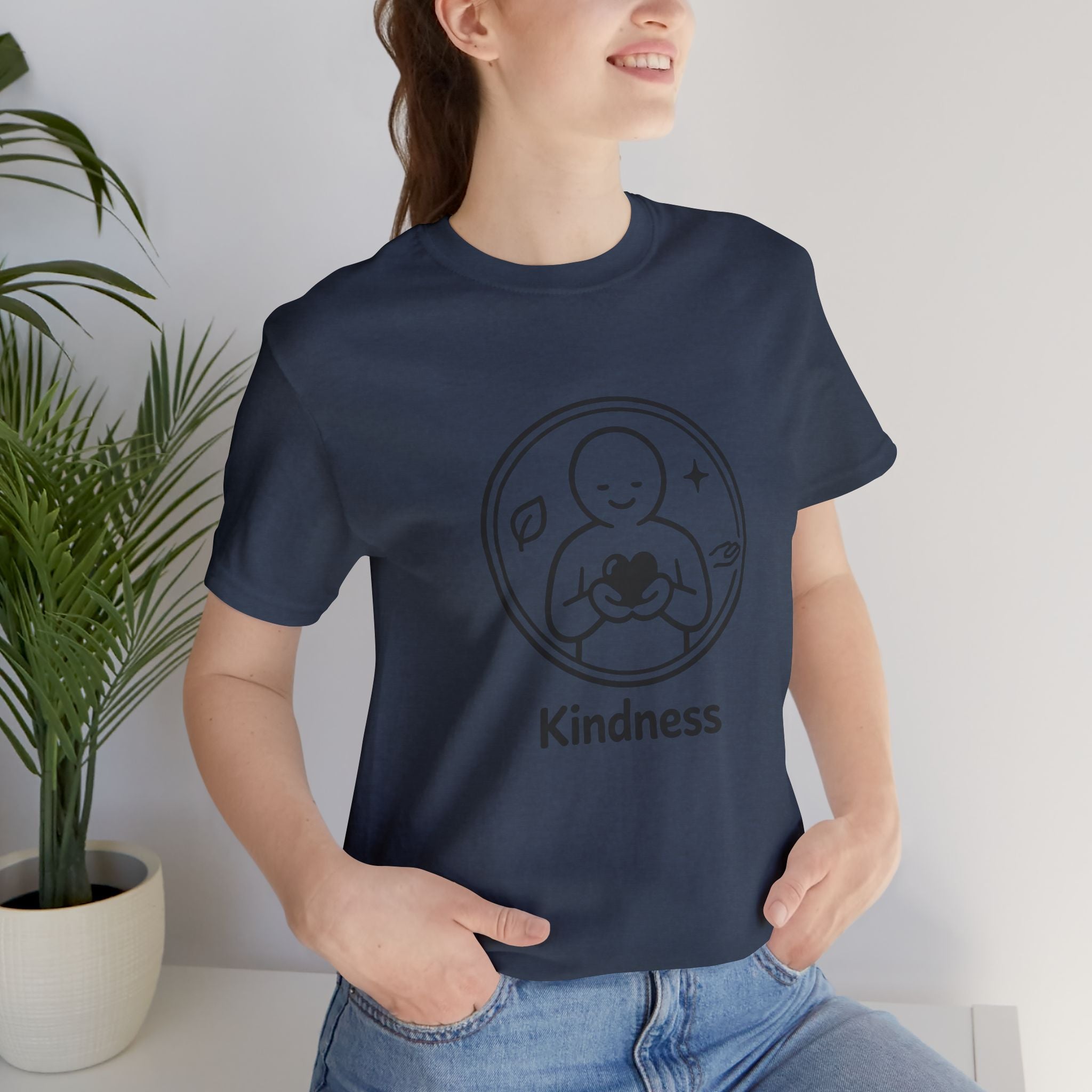 Kindness Minimalist T-Shirt | Inspirational Heart Emblem Tee | Soft Everyday Graphic Shirt