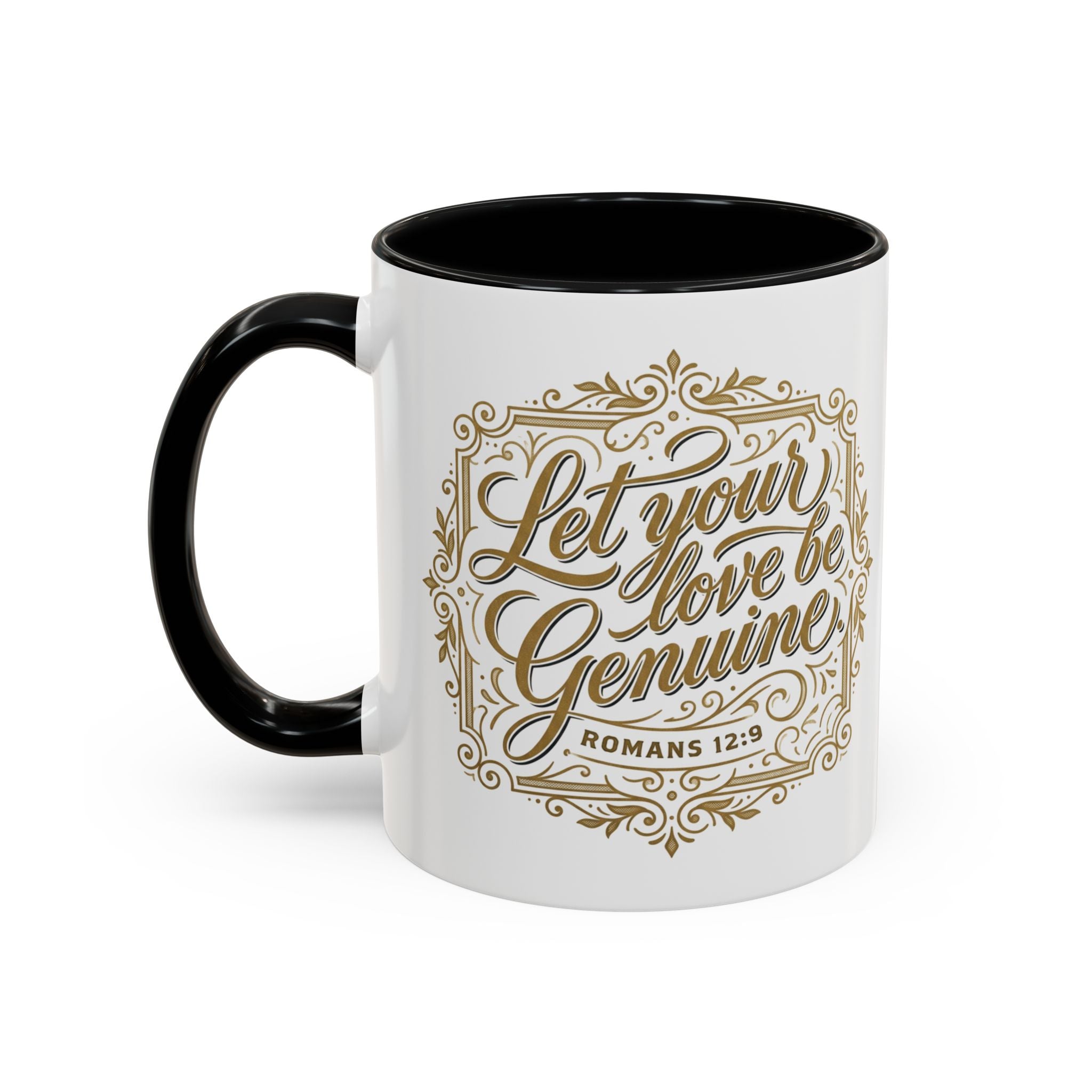 Let Your Love Be Genuine Coffee Mug | Romans 12:9 Christian Mug | Inspirational Faith Gift