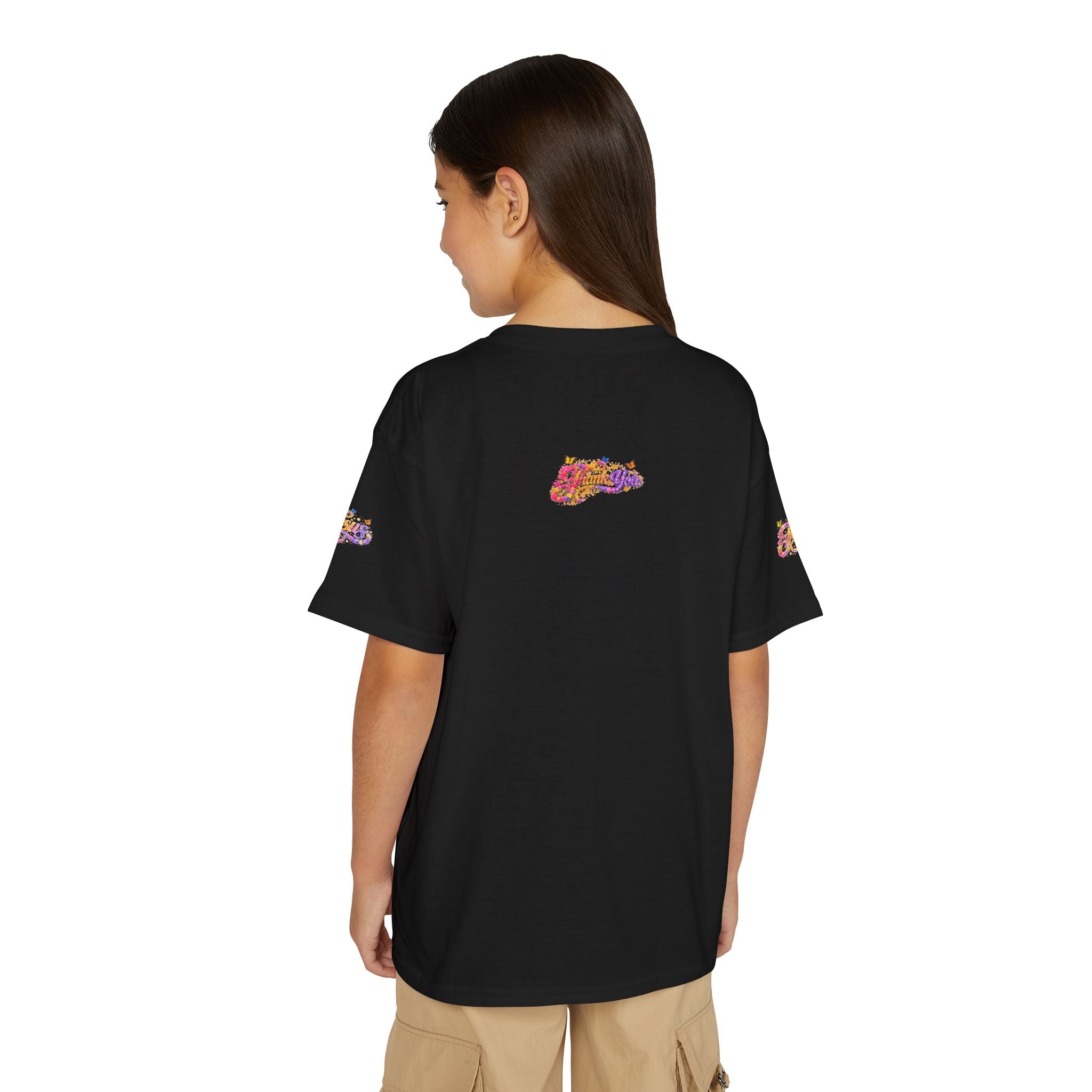 Youth Jesus Floral Butterfly T-Shirt – Christian Kids Faith Tee | Gratitude Sneaker Style Shirt