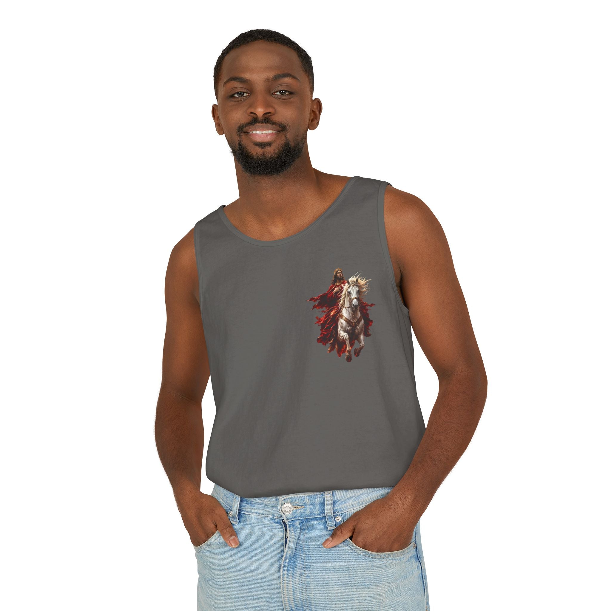 Jesus Second Coming Tank Top | Jesus on White Horse Christian Tank | Inspirational Faith Apparel