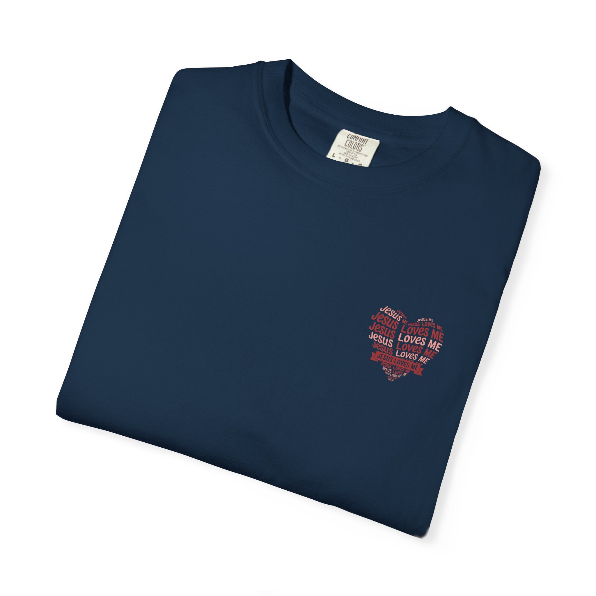Jesus Loves Me Heart Garment-Dyed T-Shirt – Christian Faith Tee | Vintage Style Inspirational Shirt