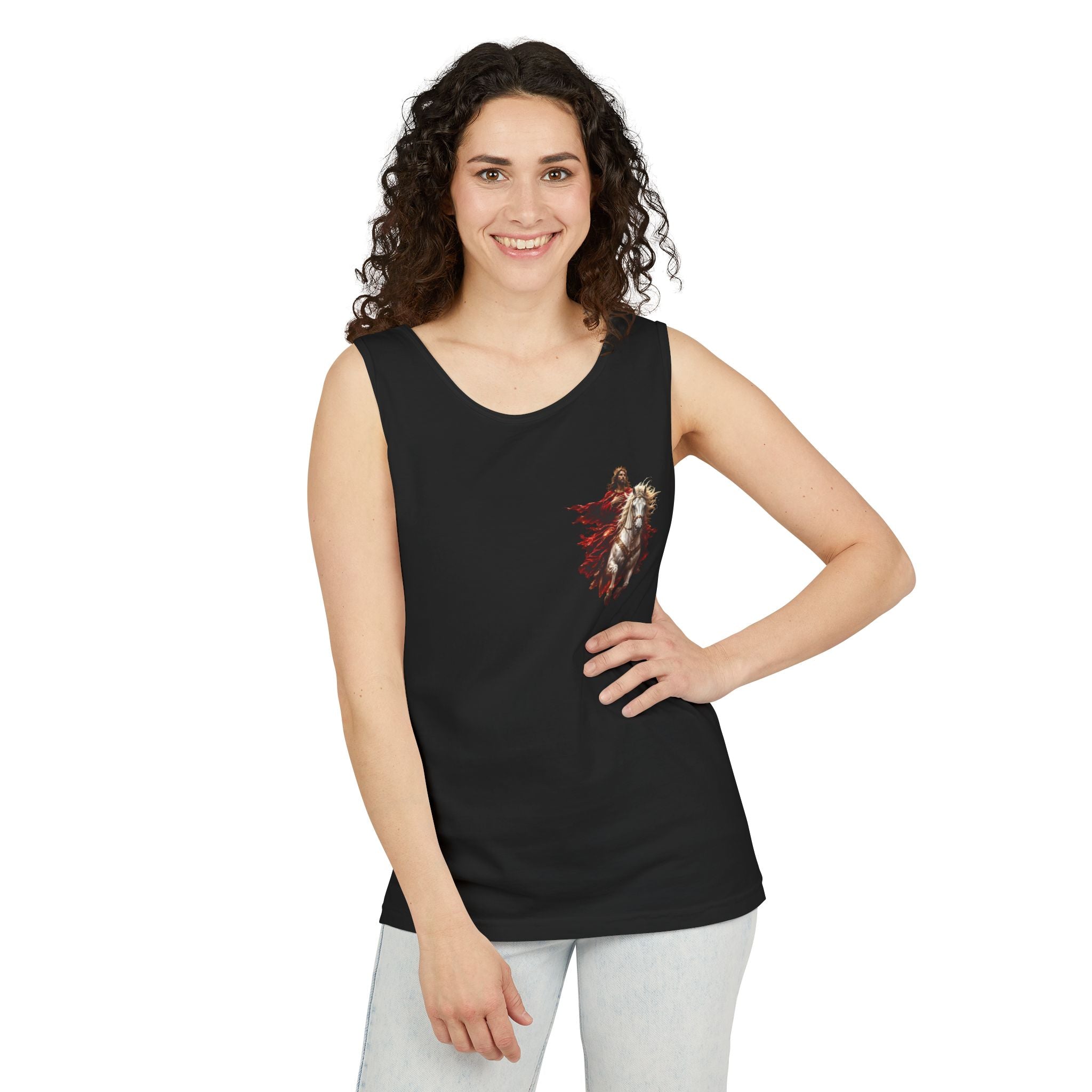 Jesus Second Coming Tank Top | Jesus on White Horse Christian Tank | Inspirational Faith Apparel