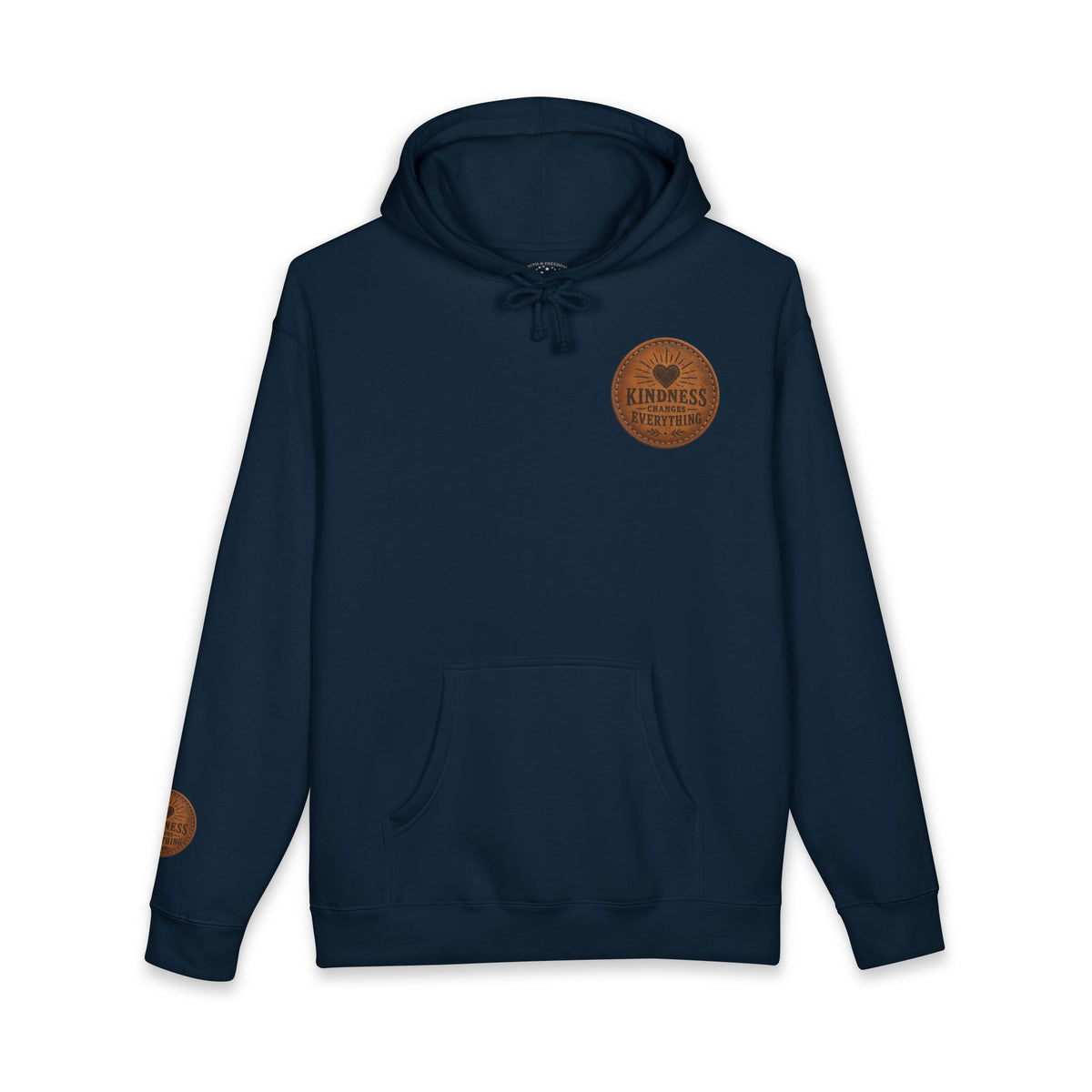 Kindness Changes Everything Heavyweight Hoodie | Vintage Patch Christian Hoodie | Inspirational Fleece Sweatshirt