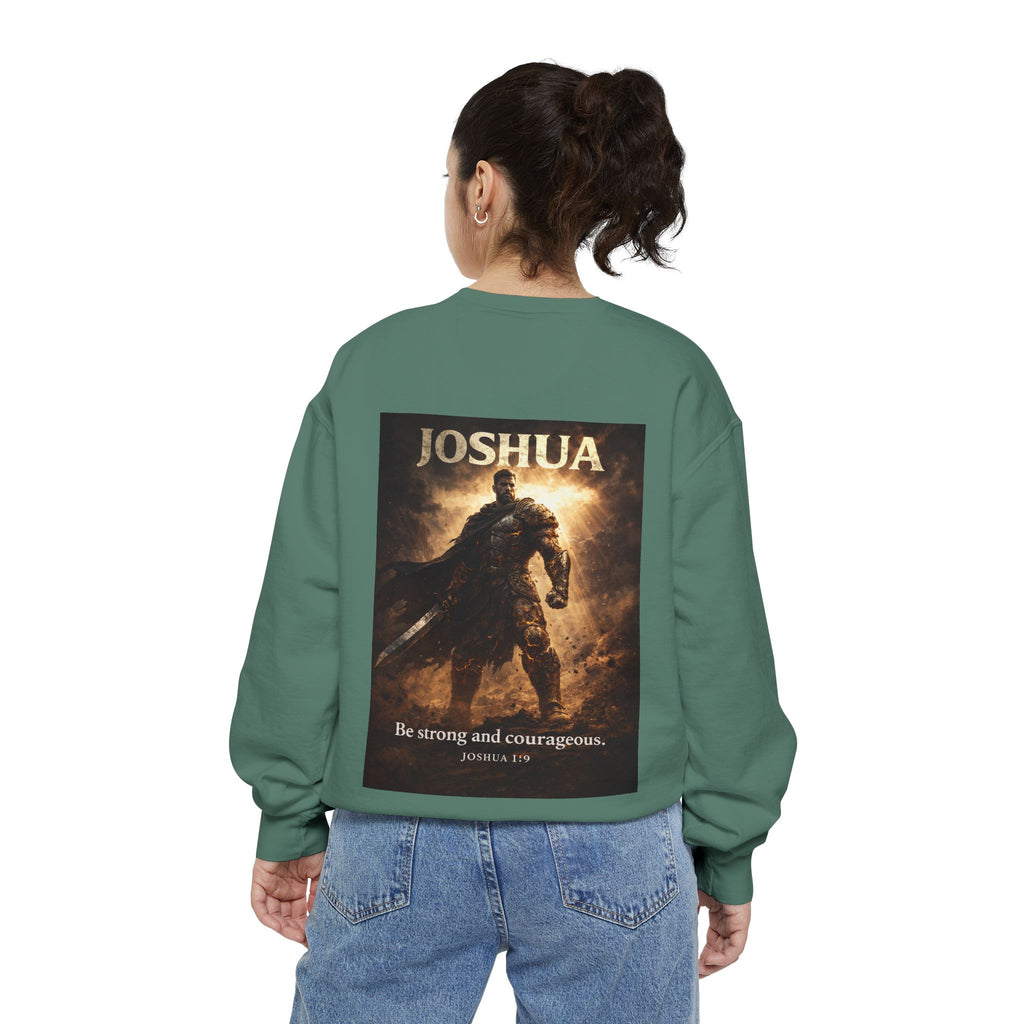 Joshua Courage Sweatshirt | Be Strong and Courageous Christian Crewneck | Inspirational Faith Apparel