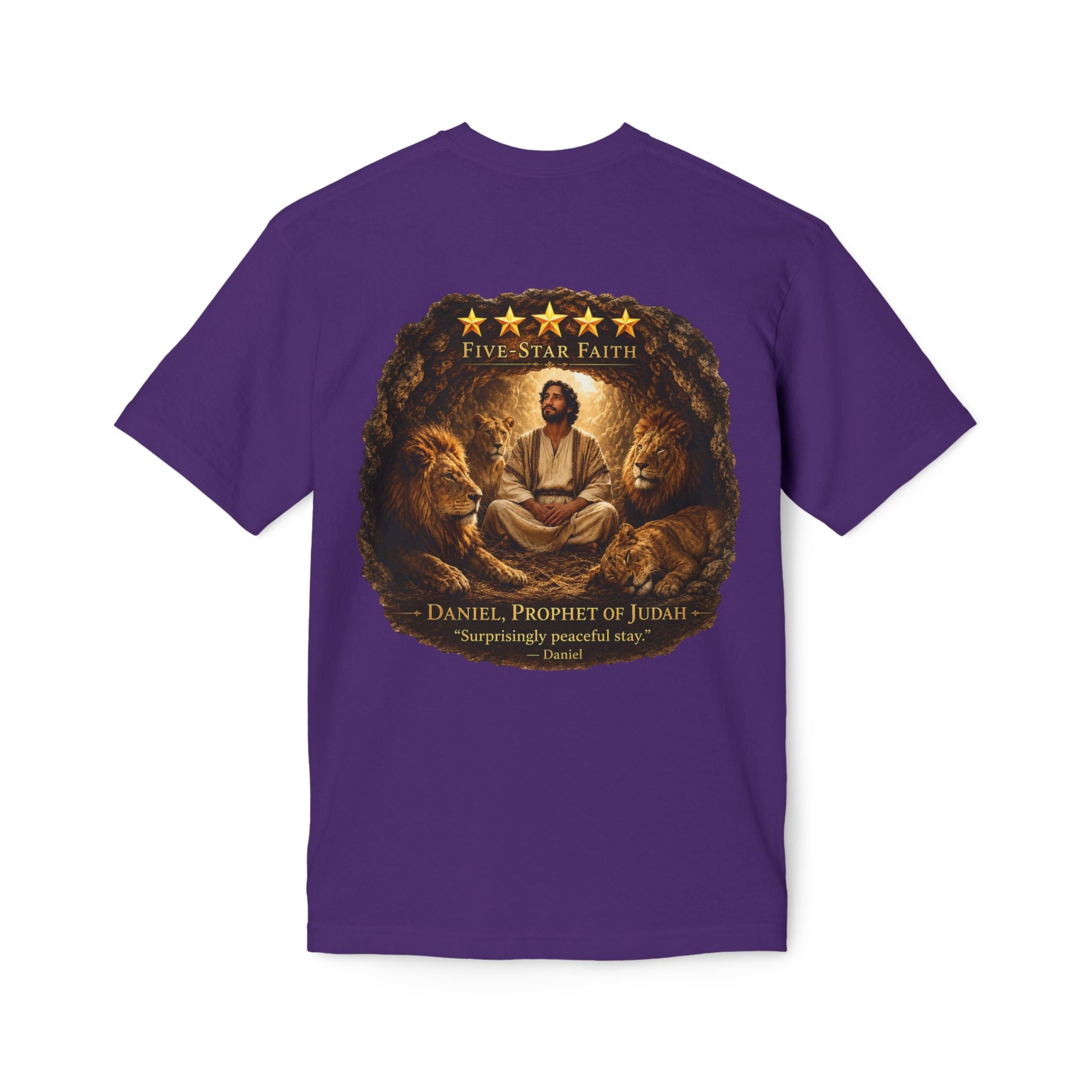 Daniel Review "Stay" Christian T-Shirt — Faith-Based Lion Design