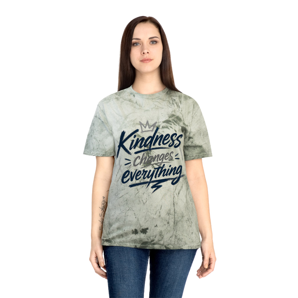 Kindness Changes Everything Tie-Dye T-Shirt – Inspirational Color Blast Graphic Tee