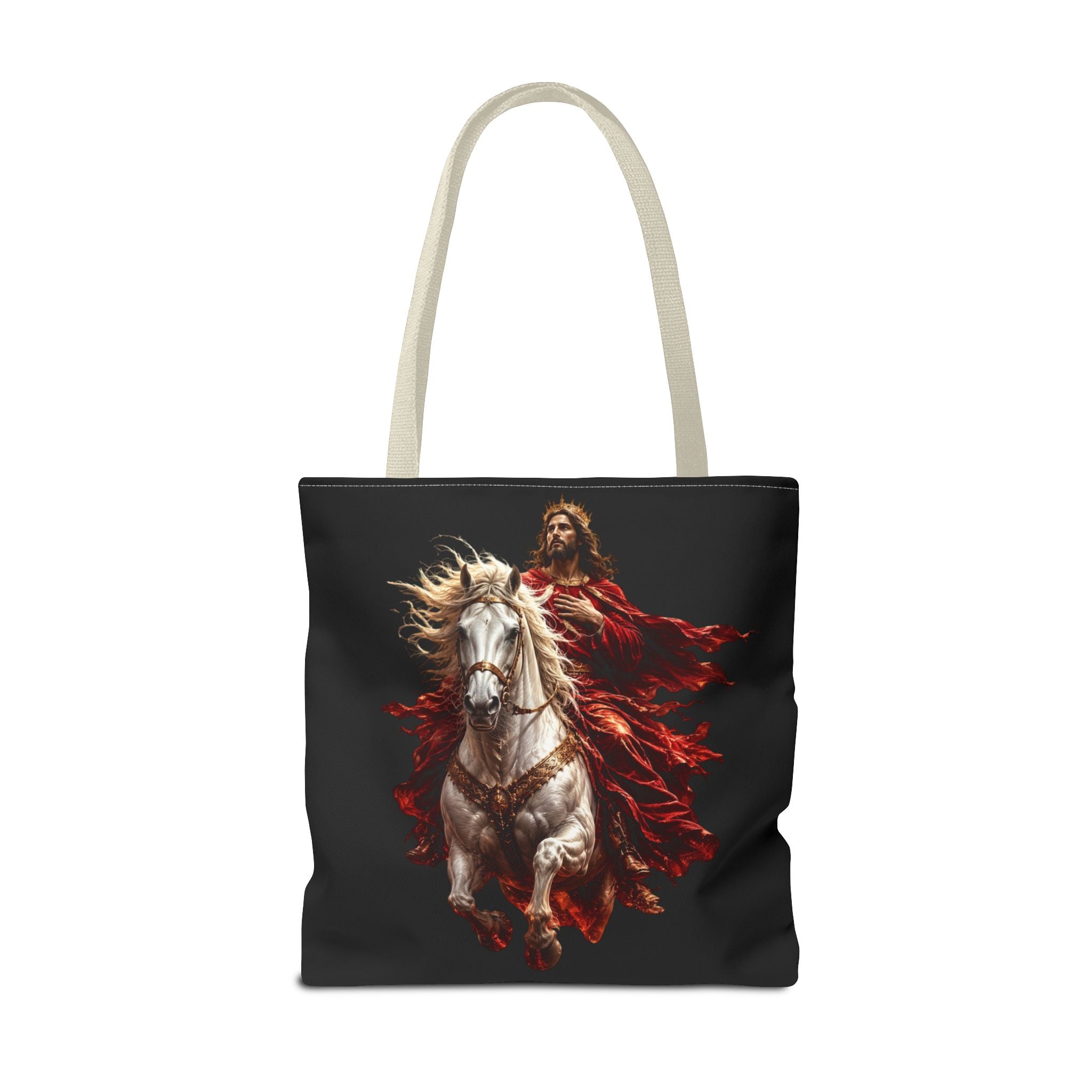 Prince of Peace Tote Bag | Jesus Riding White Horse Christian Tote | Inspirational Faith Carryall