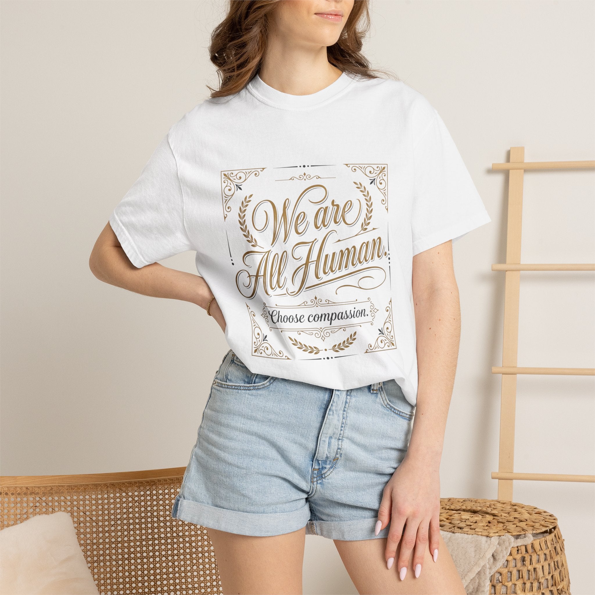 We Are All Human T-Shirt – “Choose Compassion” Inspirational Graphic Tee