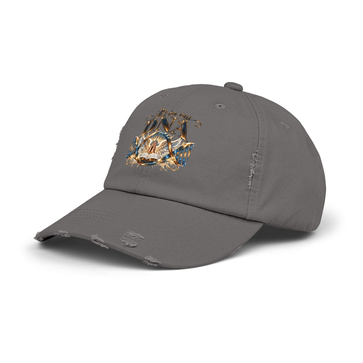 It's in My DNA Distressed Dad Hat – Christian Faith Baseball Cap | Bible & Praying Hands Design