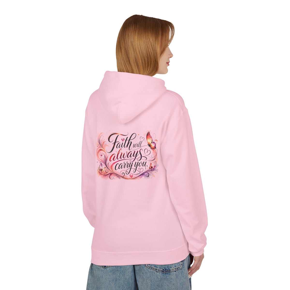 Faith Will Always Carry You Hoodie | Butterfly Christian Inspirational Pullover