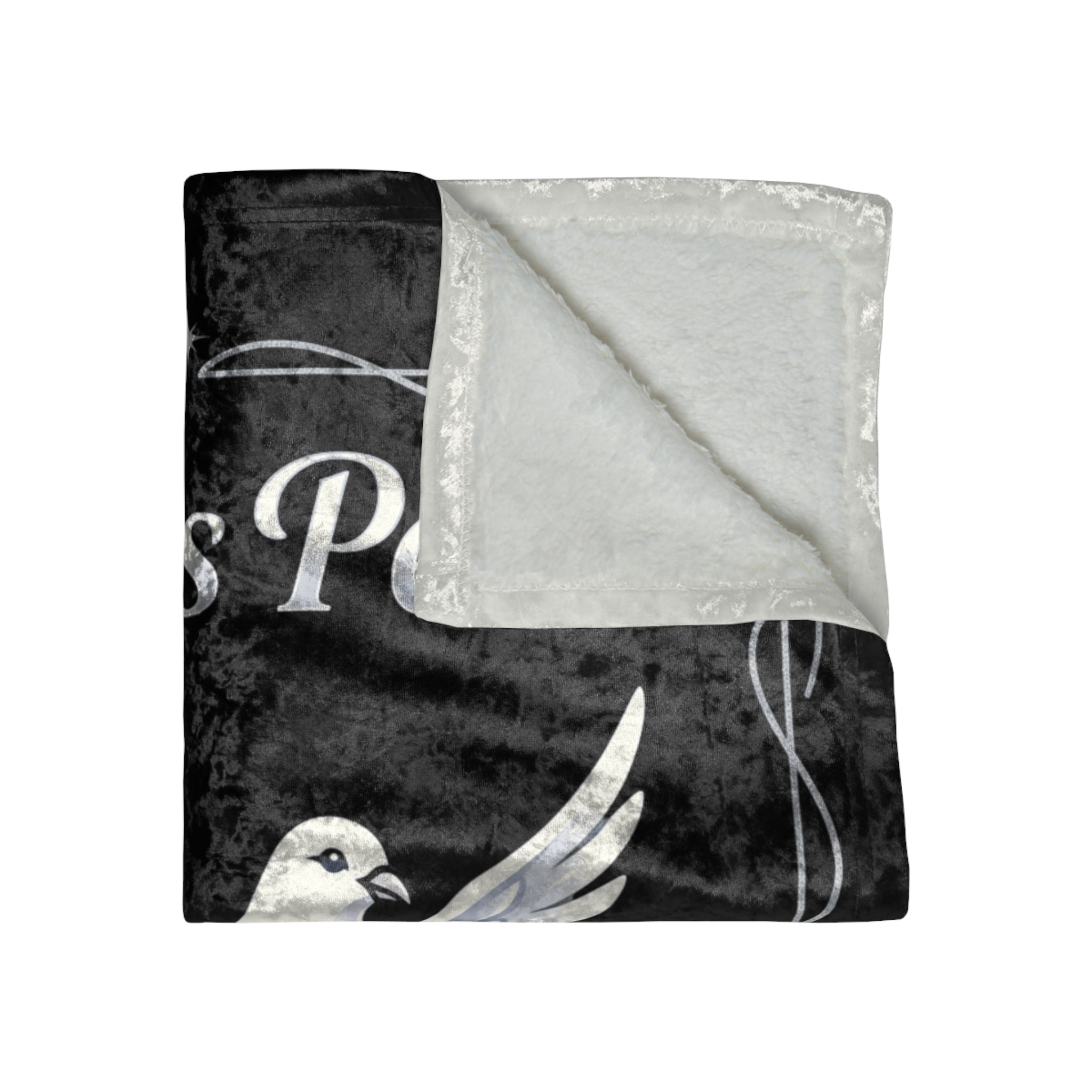 Crushed Velvet Blanket — "Jesus is Peace" Dove Throw (Religious Comfort, Faith Gift)
