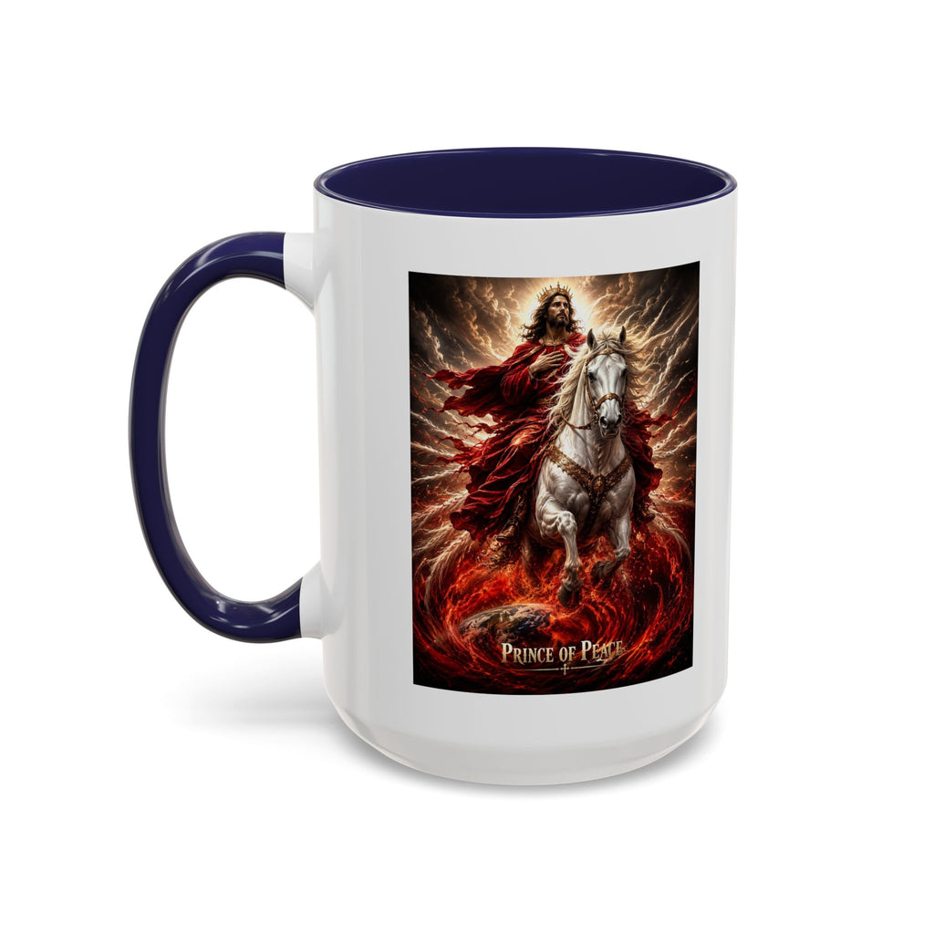 Prince of Peace Coffee Mug | Christian Jesus Rider Accent Mug | Inspirational Faith Gift