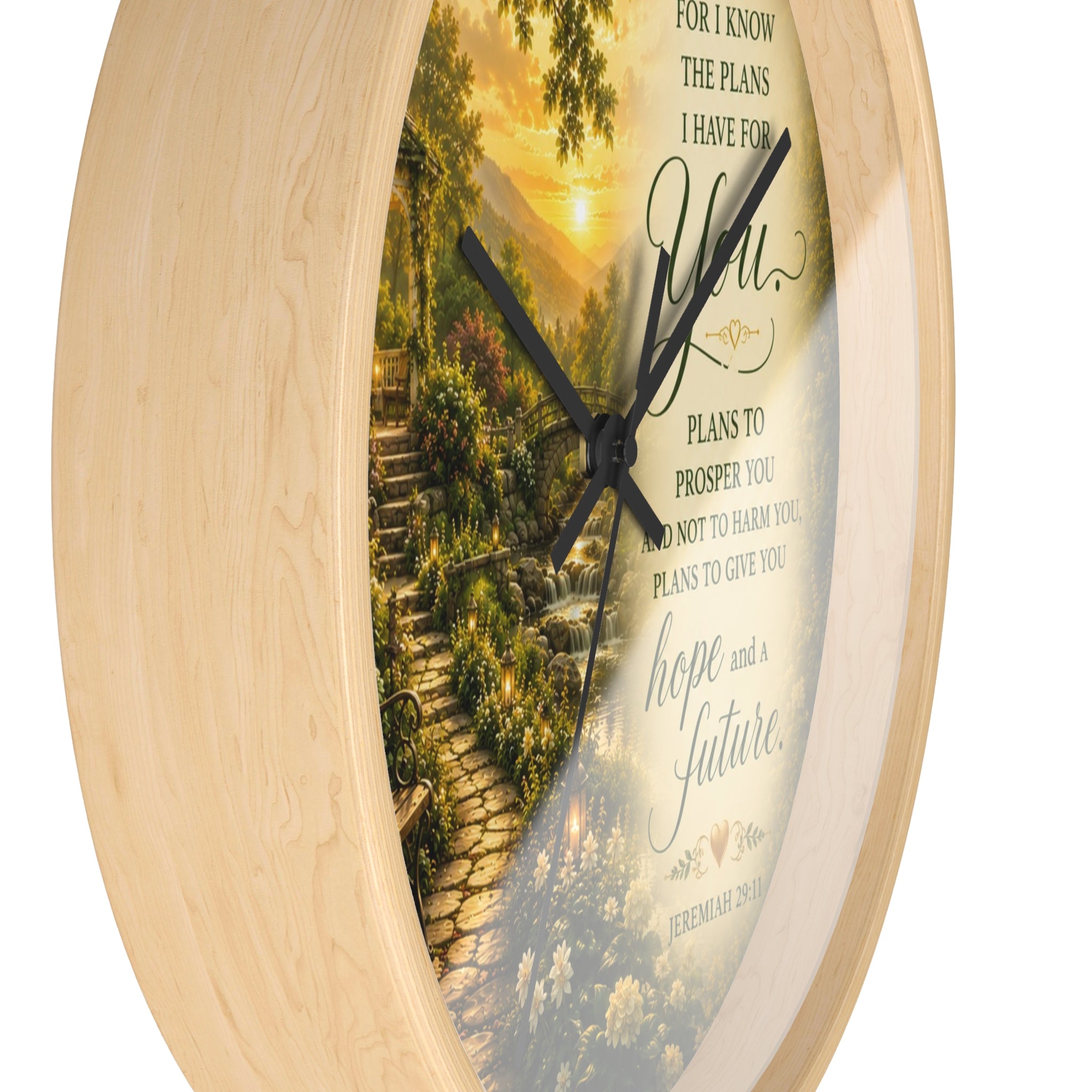 Jeremiah 29:11 Wall Clock | Hope and Future Christian Scripture Clock | Inspirational Garden Decor