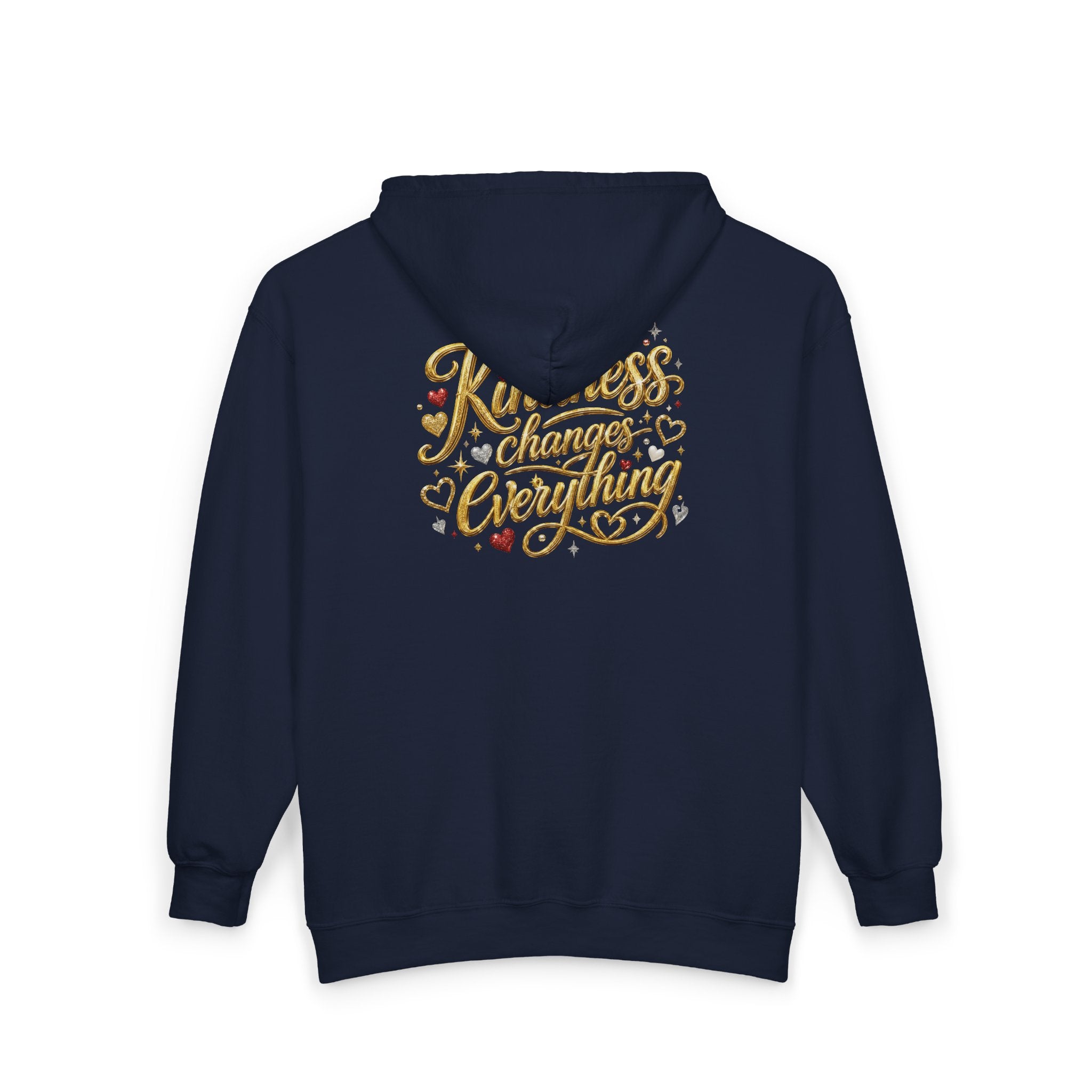 Kindness Changes Everything Zip Hoodie – Inspirational Graphic Full-Zip Sweatshirt