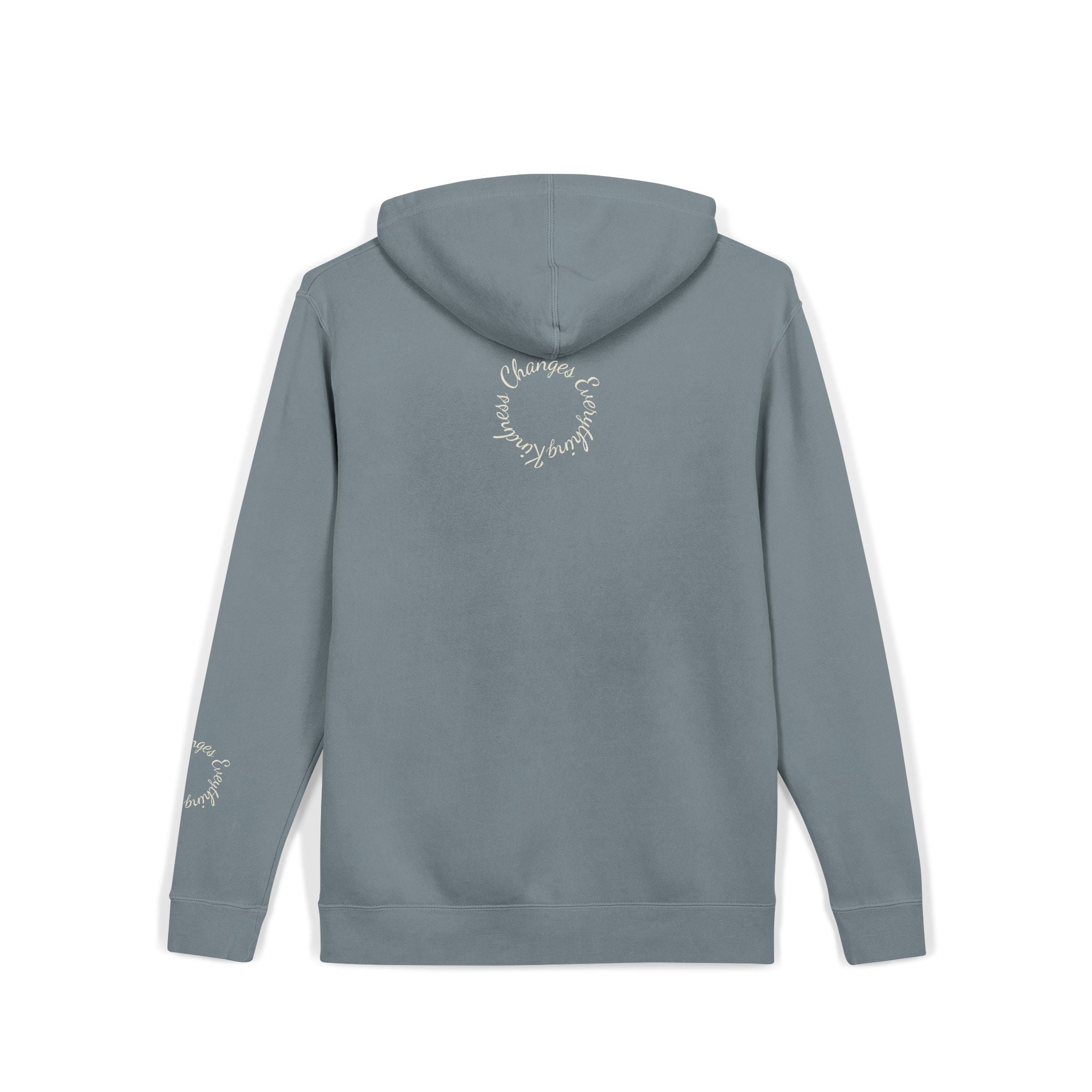 “We Are All Human” Pigment-Dyed Hoodie – Inclusive Comfort Pullover | Inspirational Minimalist Hoodie