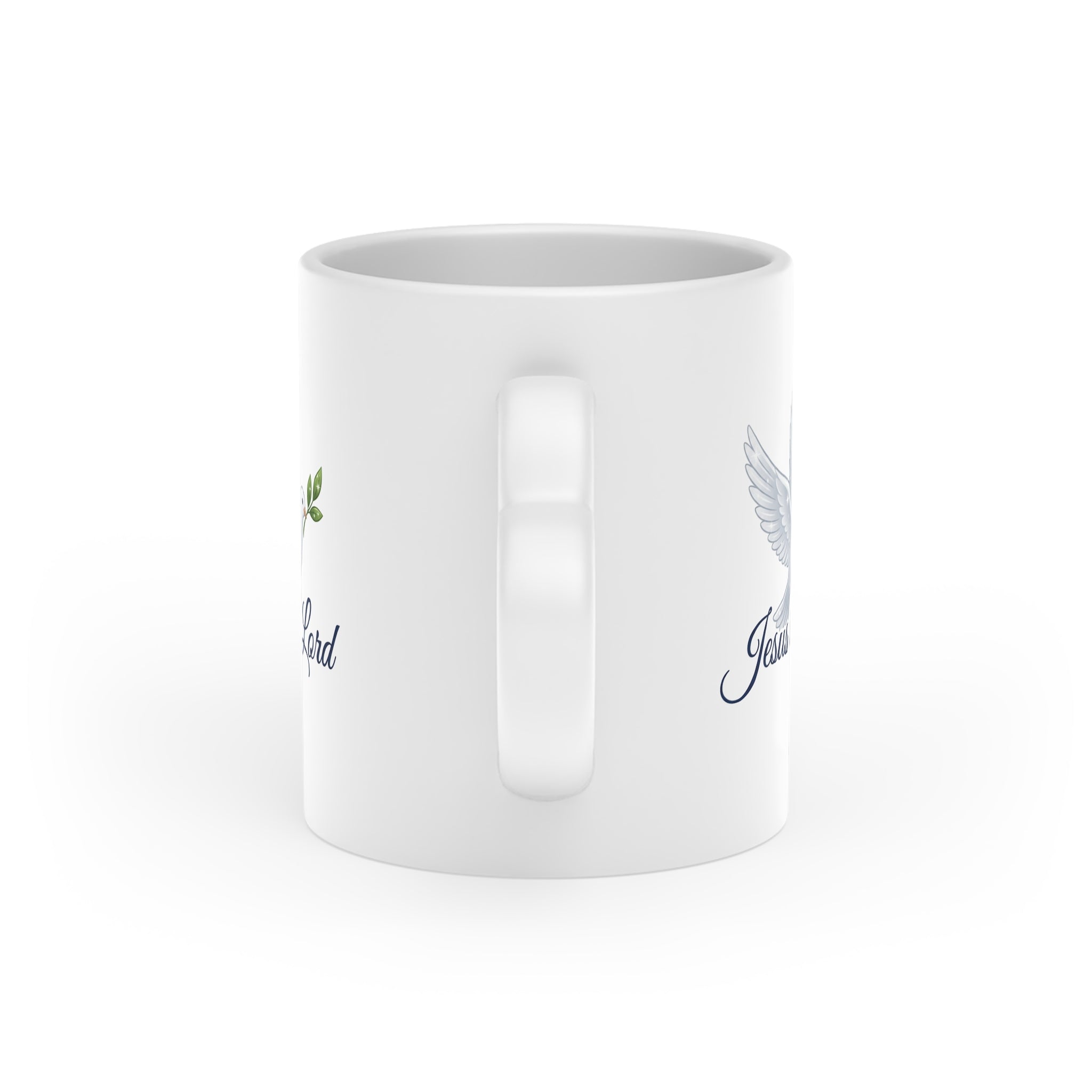 Jesus Is Lord Heart Mug | Dove & Olive Branch Christian Coffee Mug | Faith-Inspired Ceramic Cup
