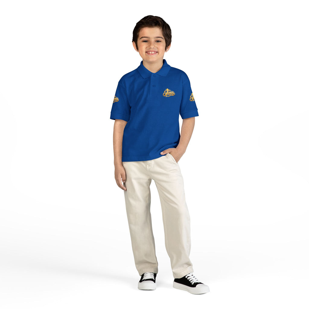 Kids Jesus Gold Nugget Polo – Youth Christian Faith Shirt | Church & Dress Casual Polo