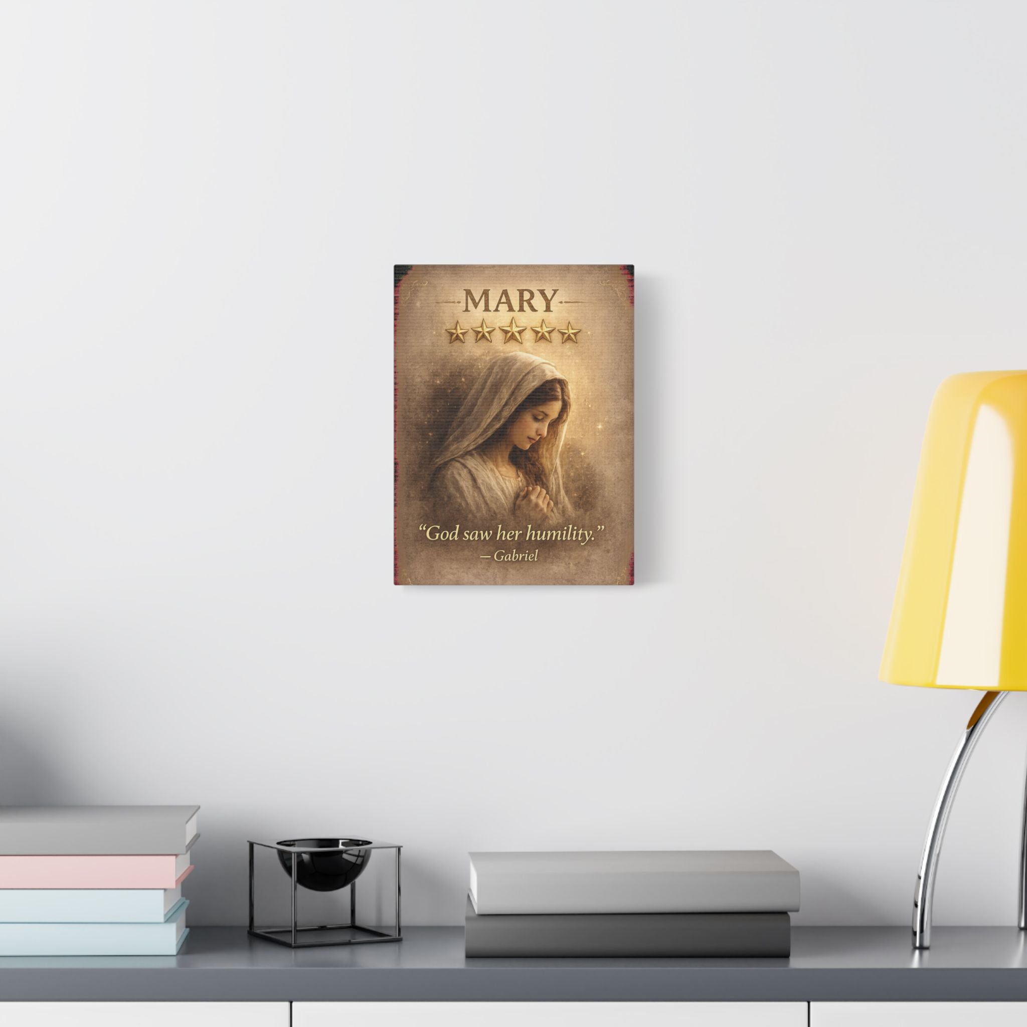 Mary Canvas — God Saw Her Humility | Biblical Wall Art