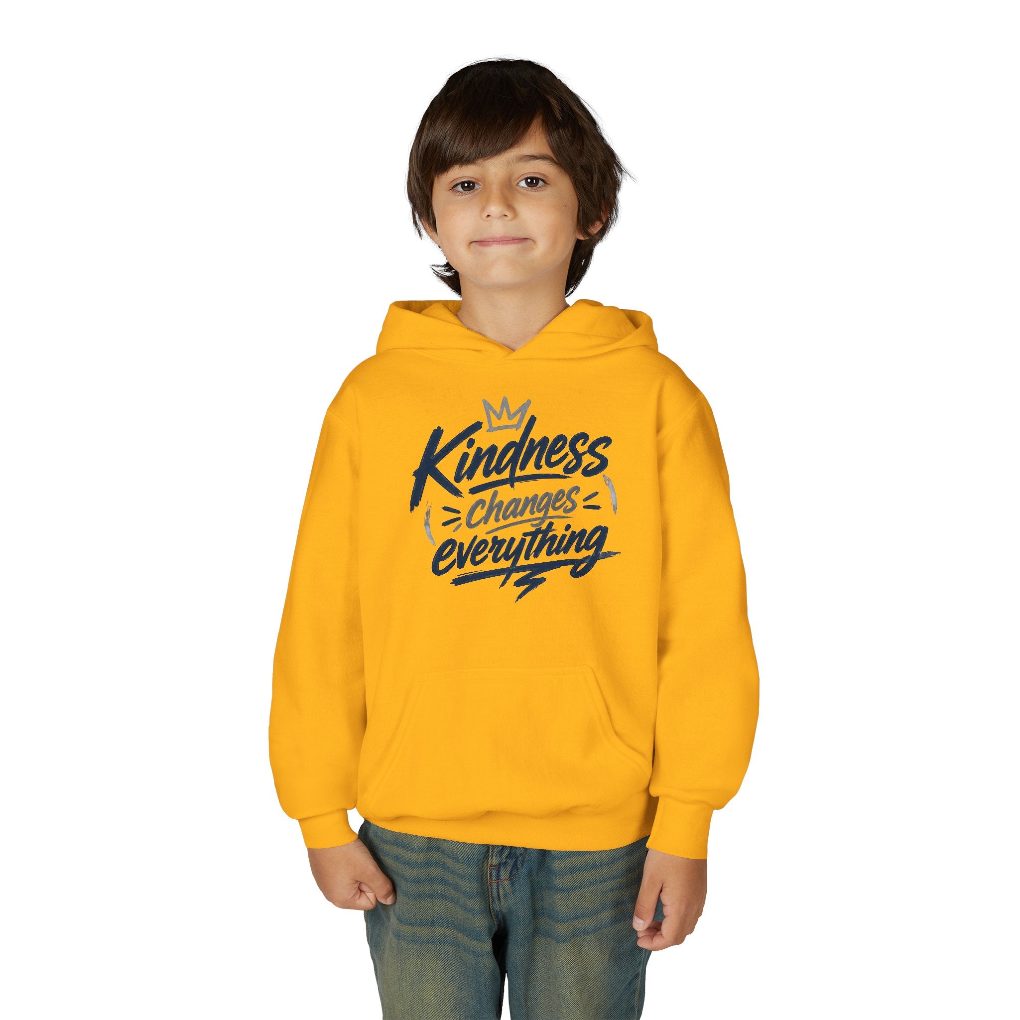 Youth Hoodie – “Kindness Changes Everything” Inspirational Kids Pullover