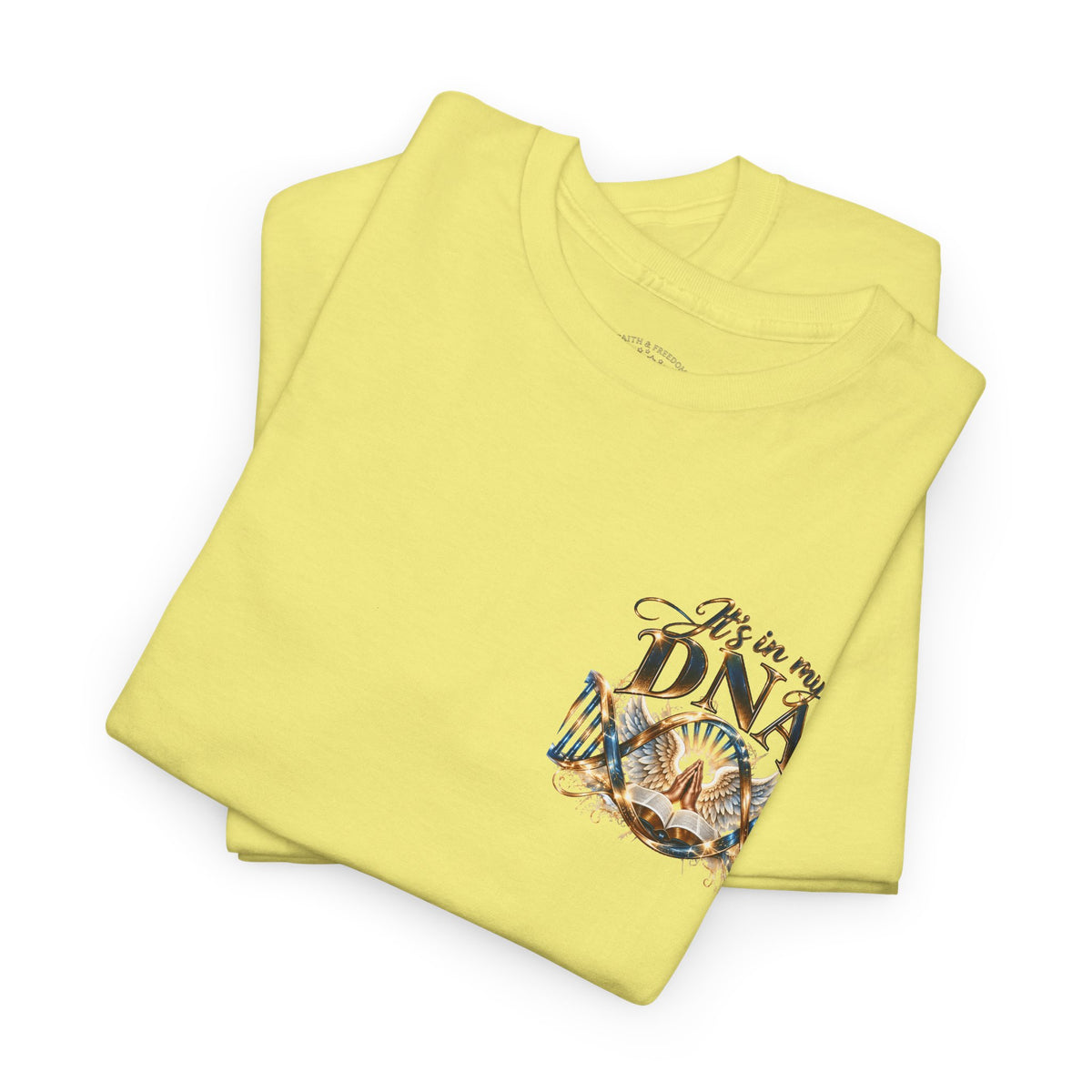 It's in My DNA Christian T-Shirt – Bible, Praying Hands & Angel Wings | Gildan Heavy Cotton Tee | Unisex