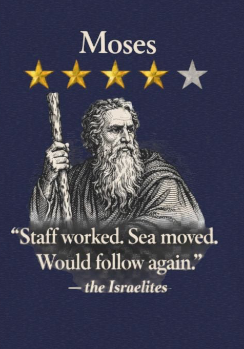 Moses Five-Star Faith Series – Raglan Sweatshirt | “Staff Worked. Sea Moved.” Faith Graphic