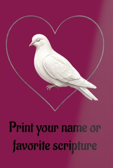 Personalized Dove Heart Metal Bookmark | Custom Christian Bookmark | Inspirational Reading Gift