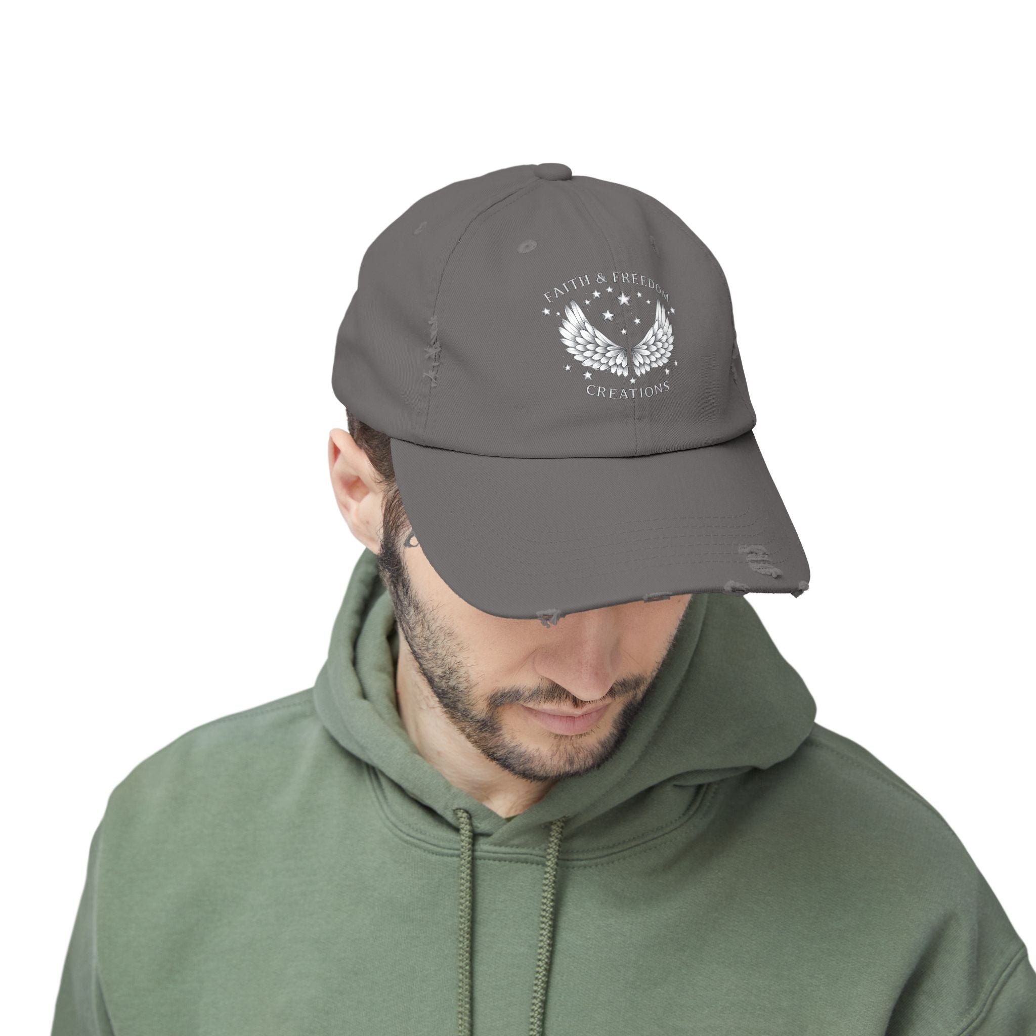 Faith & Freedom – Distressed Cap | Silver Wings Vintage Hat