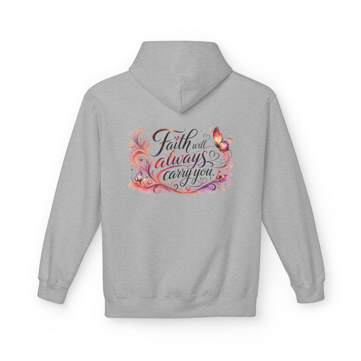 Faith Will Always Carry You Hoodie | Butterfly Christian Inspirational Pullover