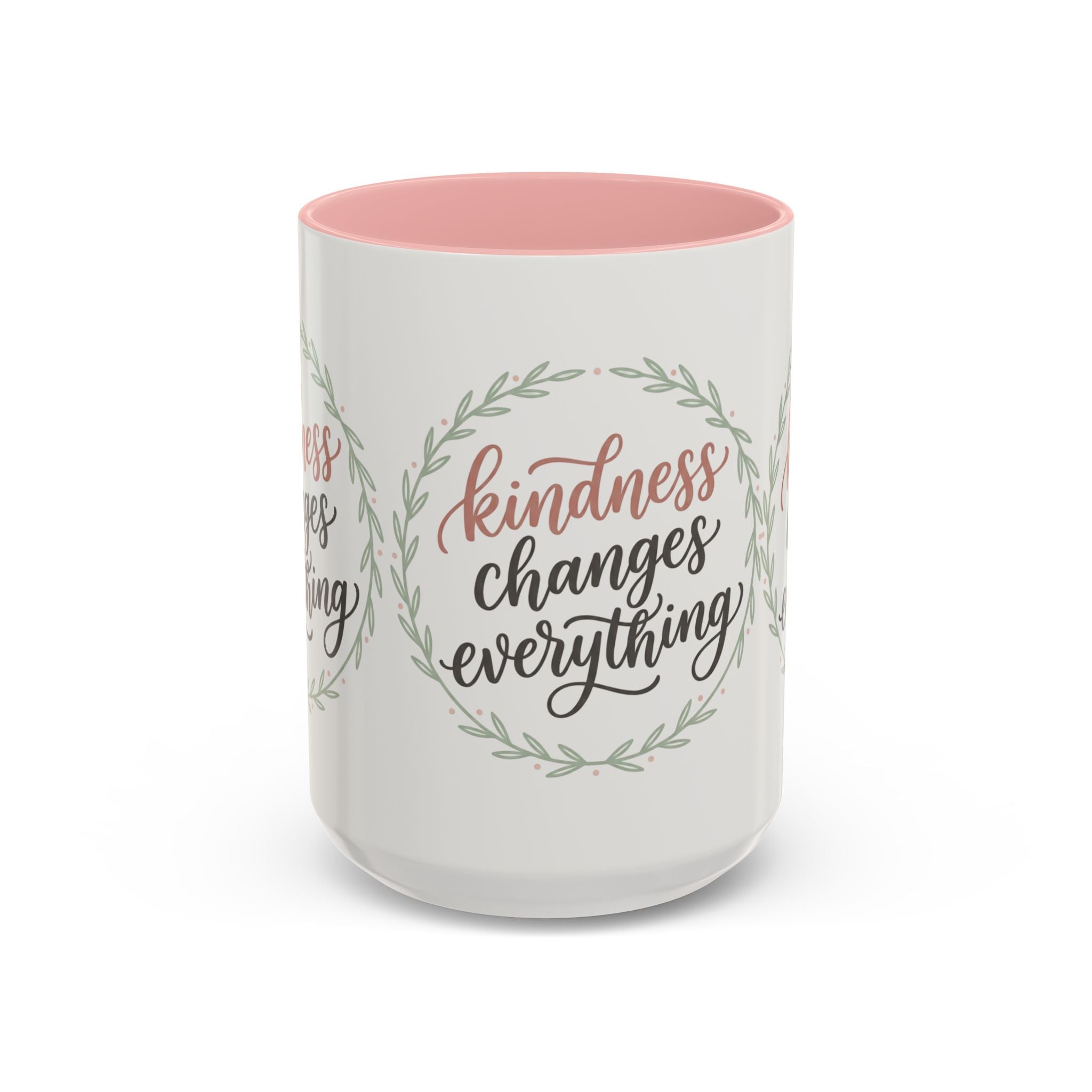 Kindness Changes Everything Accent Coffee Mug | Inspirational Ceramic Mug | Faith Freedom Creations