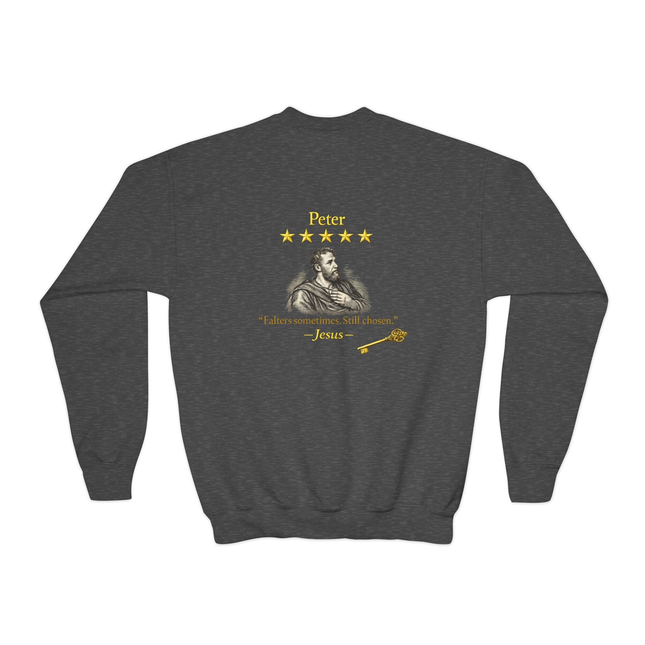 Youth Crewneck Sweatshirt — "Jesus's loving review of Peter"