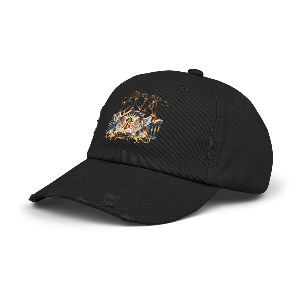 It's in My DNA Distressed Dad Hat – Christian Faith Baseball Cap | Bible & Praying Hands Design